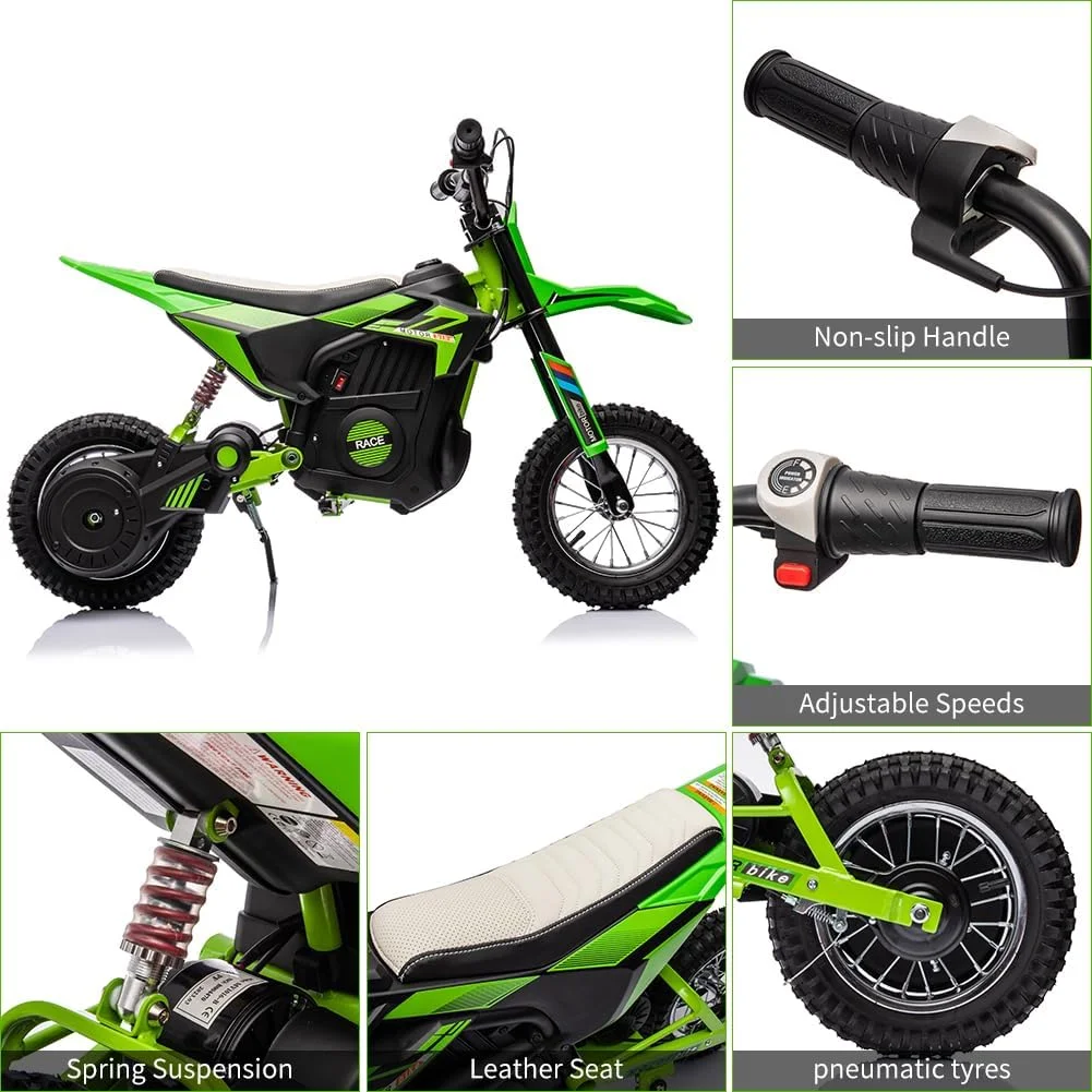 Nasitip Electric 350W Dirt Bike for Kids 8-16 year - Black - Image 13