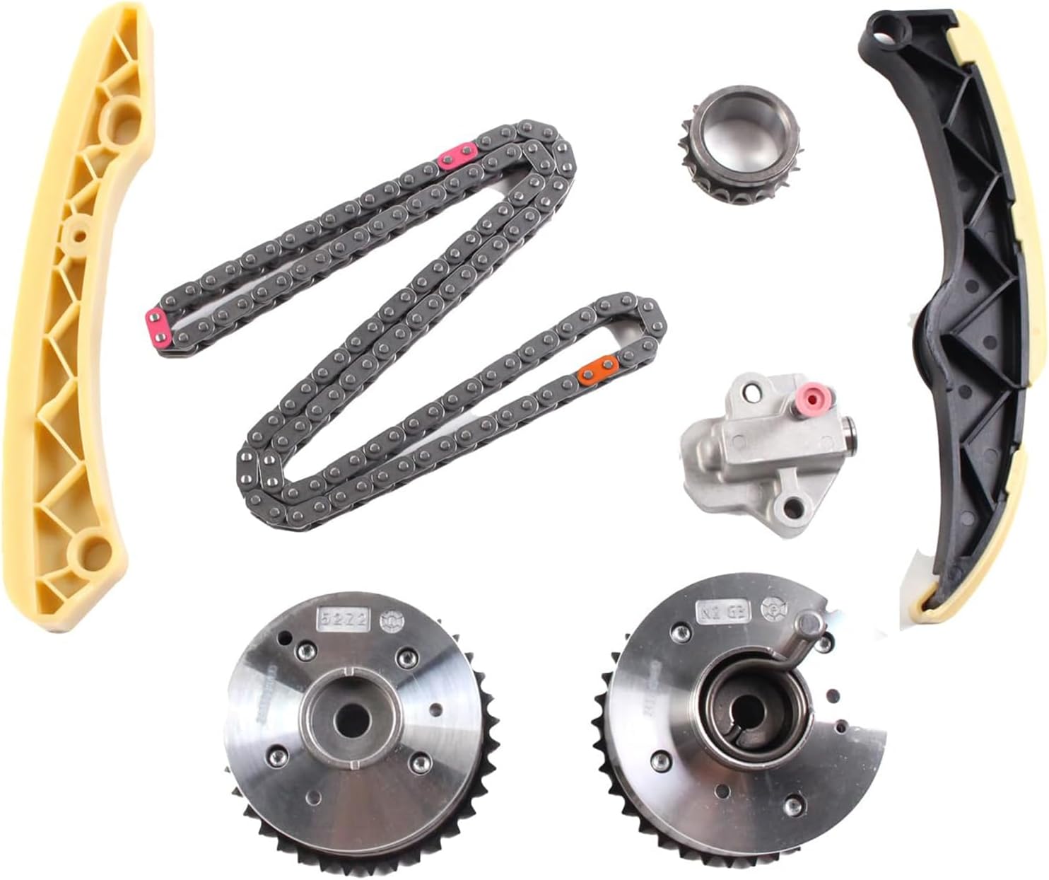 AUCERAMIC Timing Chain Kit with 2PCS Intake & Exhaust VVT Gear Sprocket Fit for 2011-2020 Hyundai Tucson Elantra Sonata Kia Rio Soul Forte Optima 1.6L