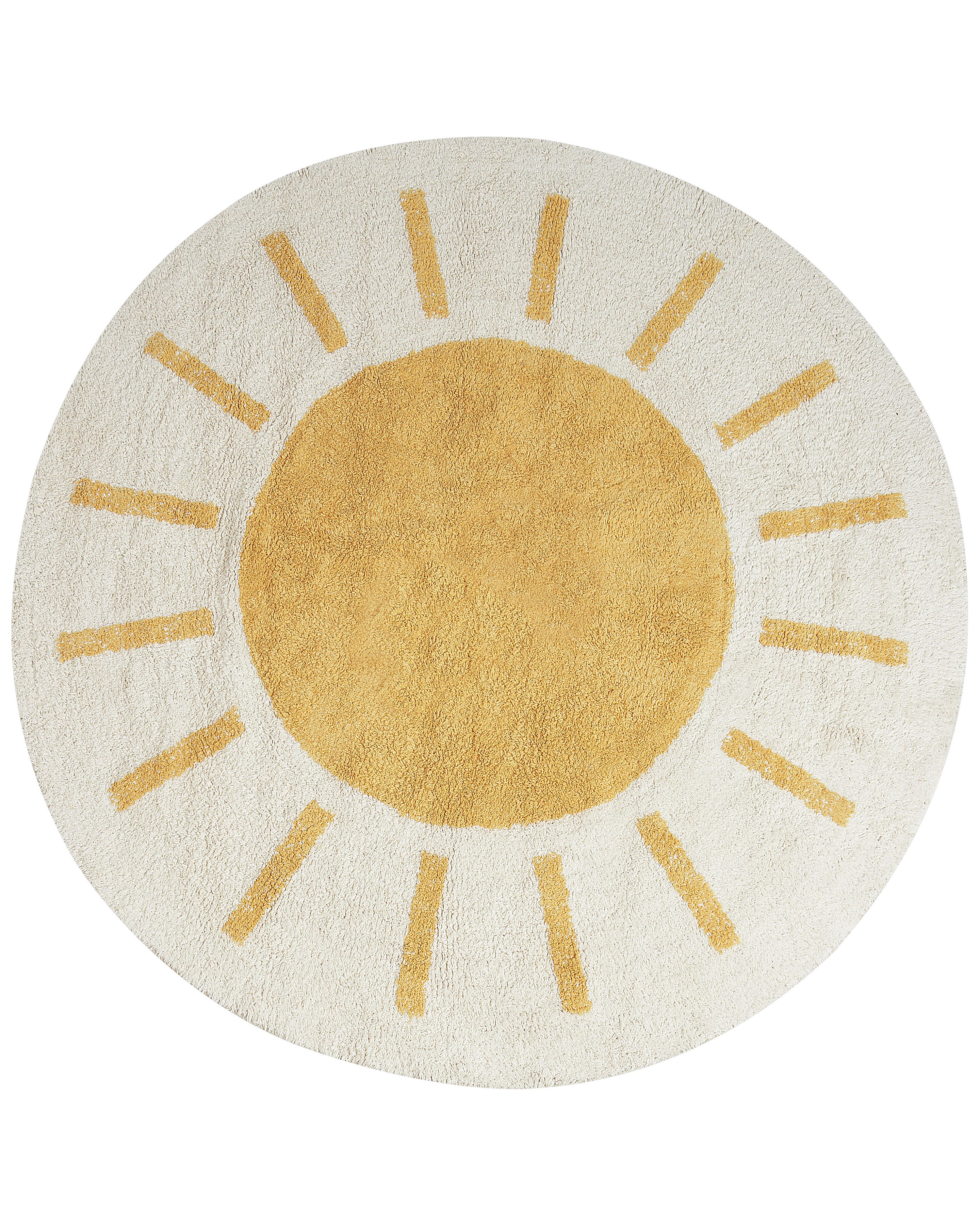 Kids Rug BAIKER Beige ø 140 cm Cotton