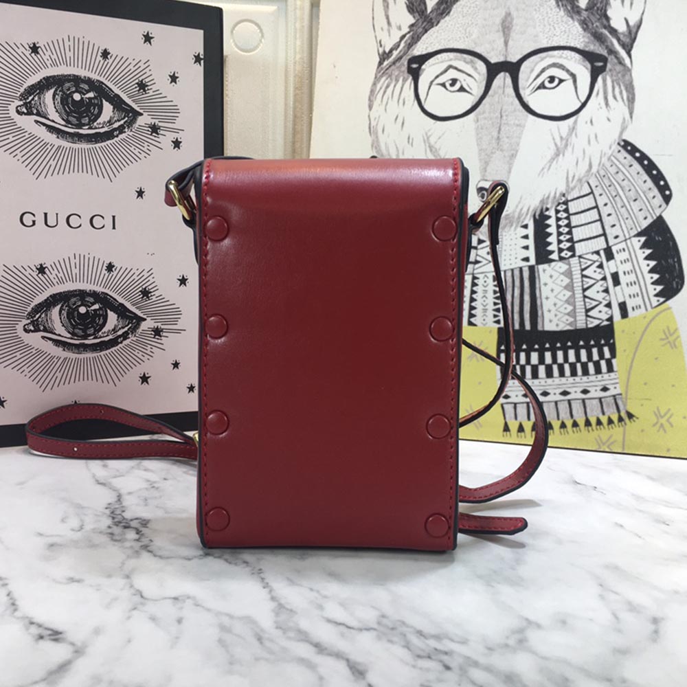 Replica Gucci Horsebit 1955 Mini Bag 625615 Blk/Red/Brown1:1High-quality replica