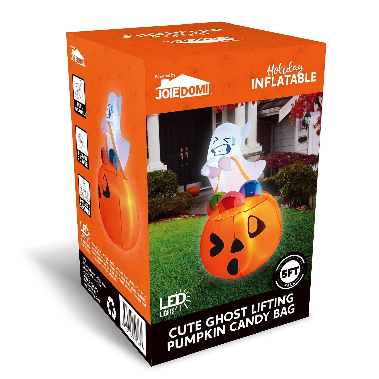 Joyfy 5ft Halloween Inflatables Light up Cute Ghost - Image 12 Joyfy 5ft Halloween Inflatables Light up Cute Ghost - Image 12