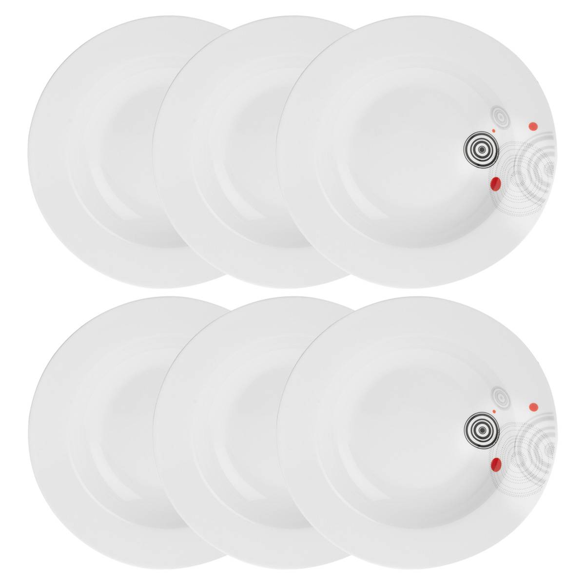 Set of 6 deep plates "Instant" D.20.5 cm