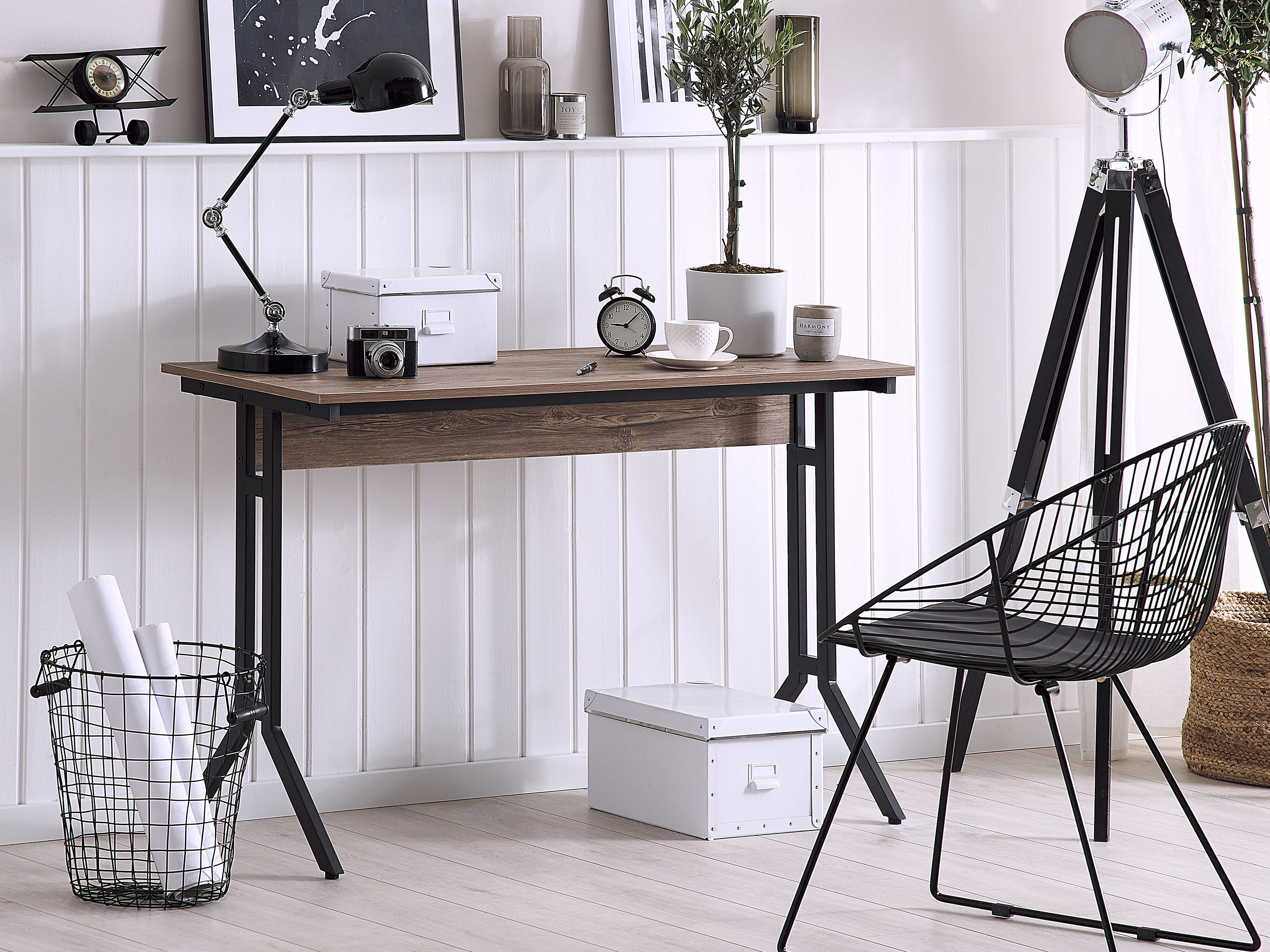 Home Office Desk CREEK Dark Brown 120 cm 48 cm