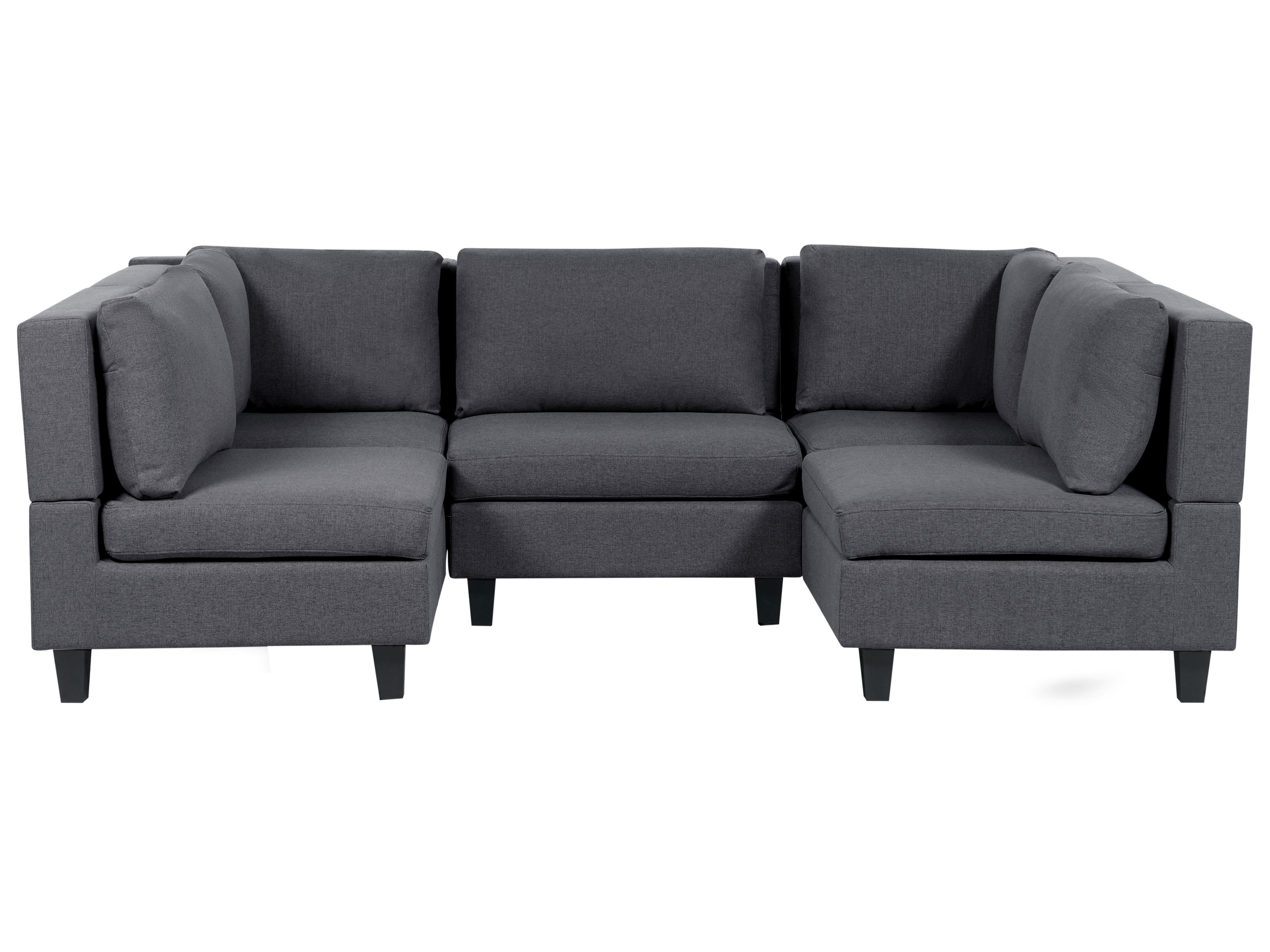 Modular U-Shape Sofa 5 Seater UNSTAD Fabric Dark Grey