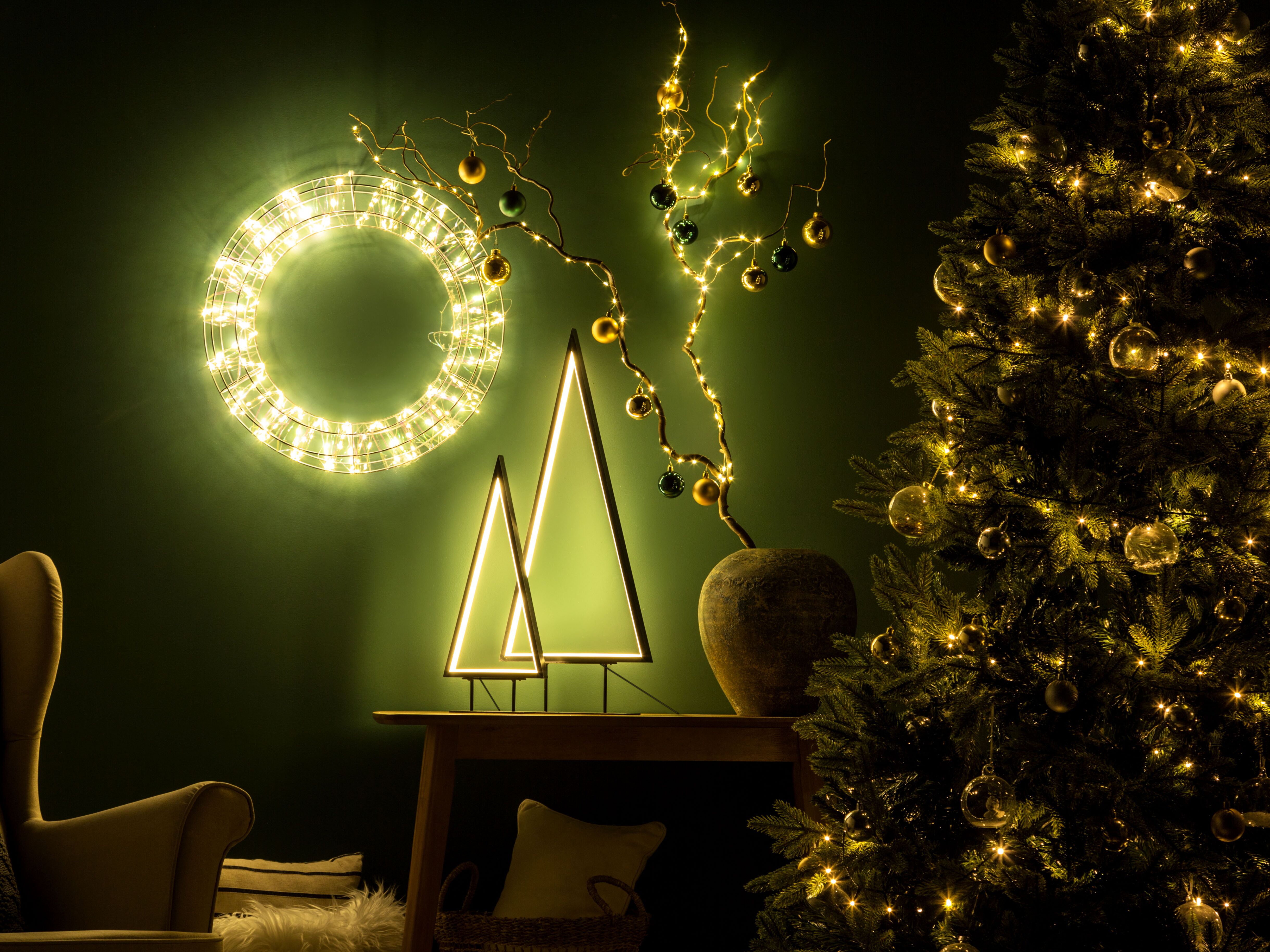 Christmas Decoration LED LOPPI Christmas Tree 47/69 cm Black