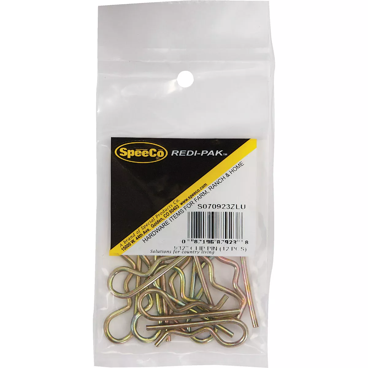 Koch 3/32 In. x 1-5/8 In. Yellow Zinc Dichromate-Plated Hitch Pin Clip (10-Pack)