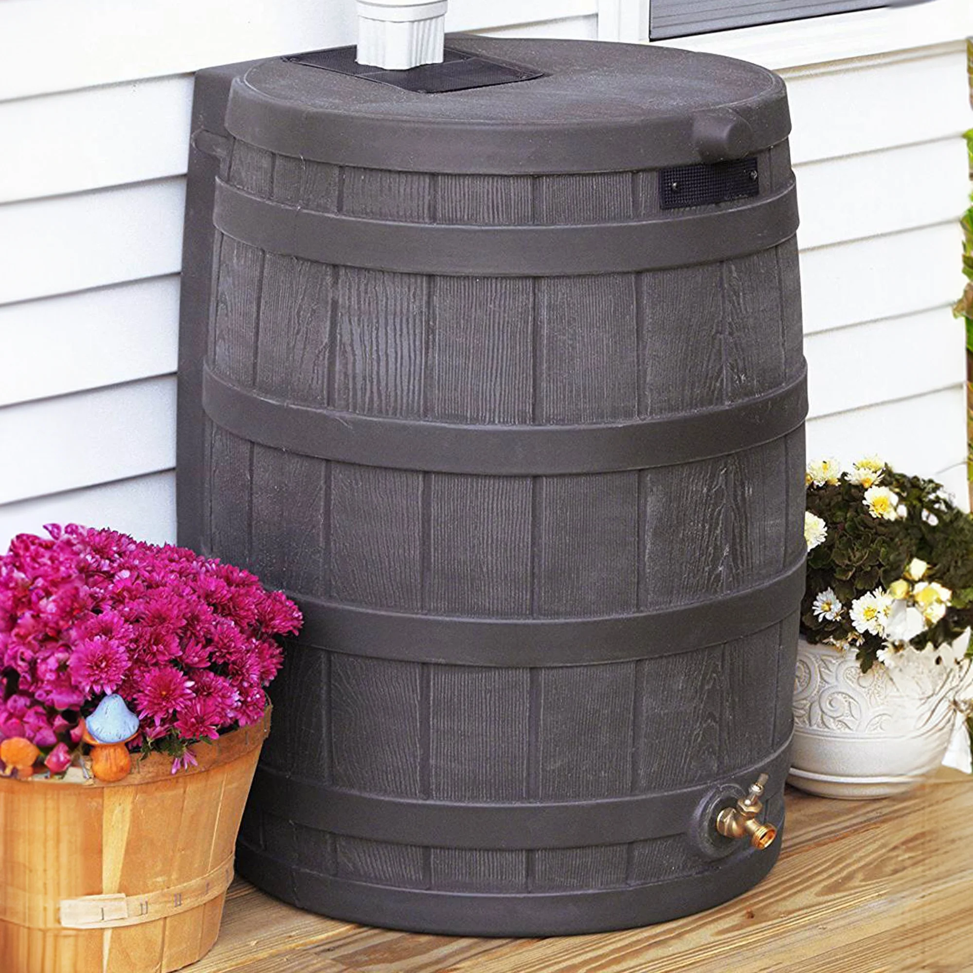 Good Ideas Rain Wizard Rain Storage Collection Rain Barrel 50-Gallon - Image 35