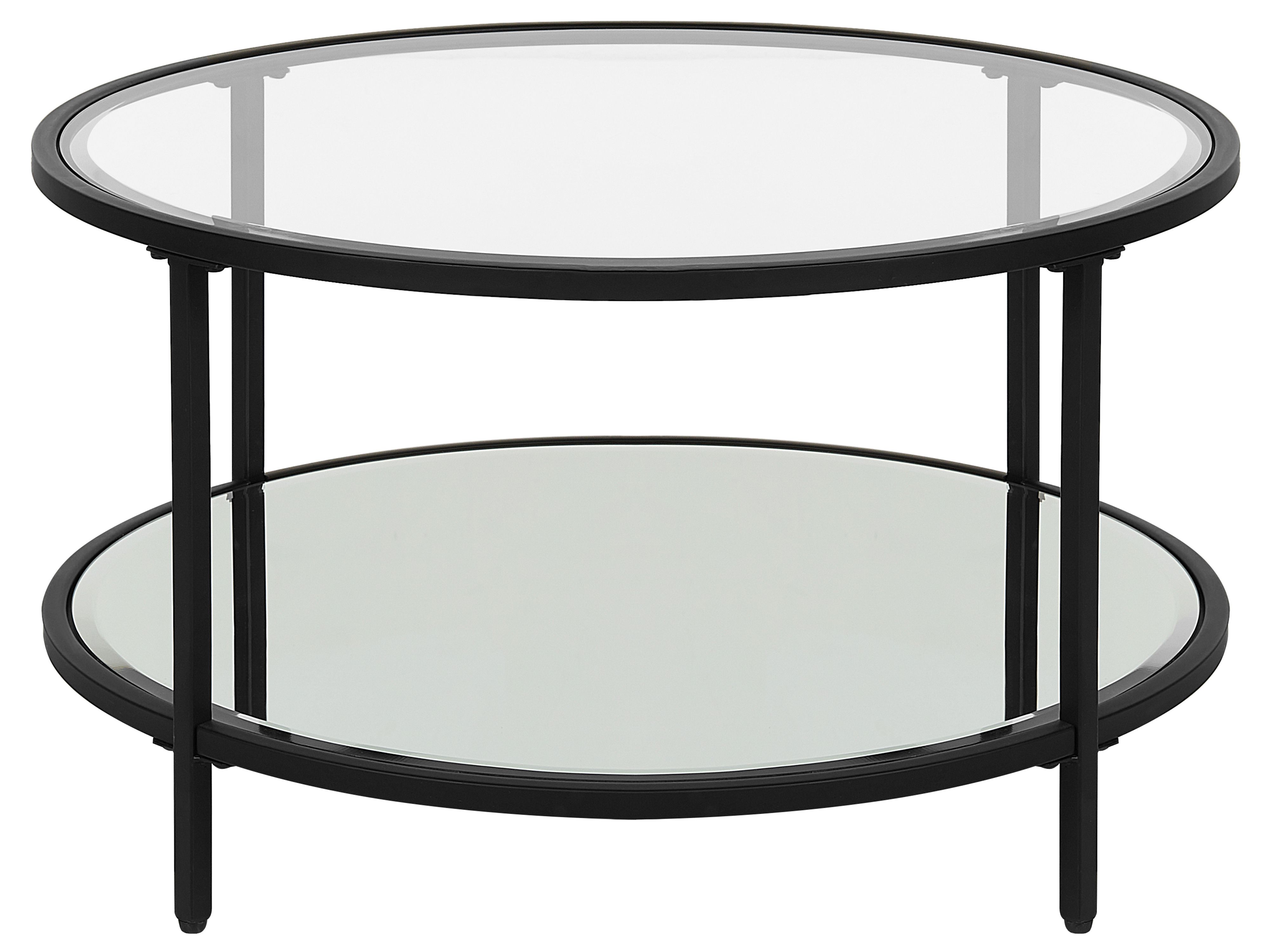 Coffee Table BIRNEY Tempered Glass Black