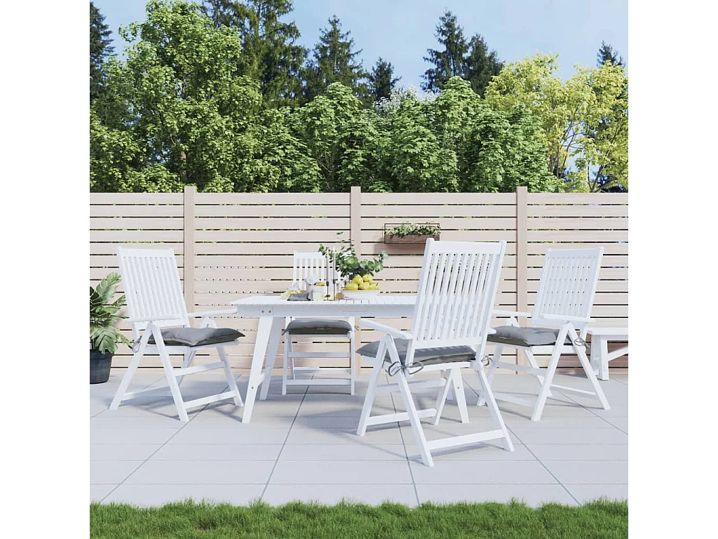 Coussins de chaise lot de 4 gris 50x50x7 cm tissu oxford
