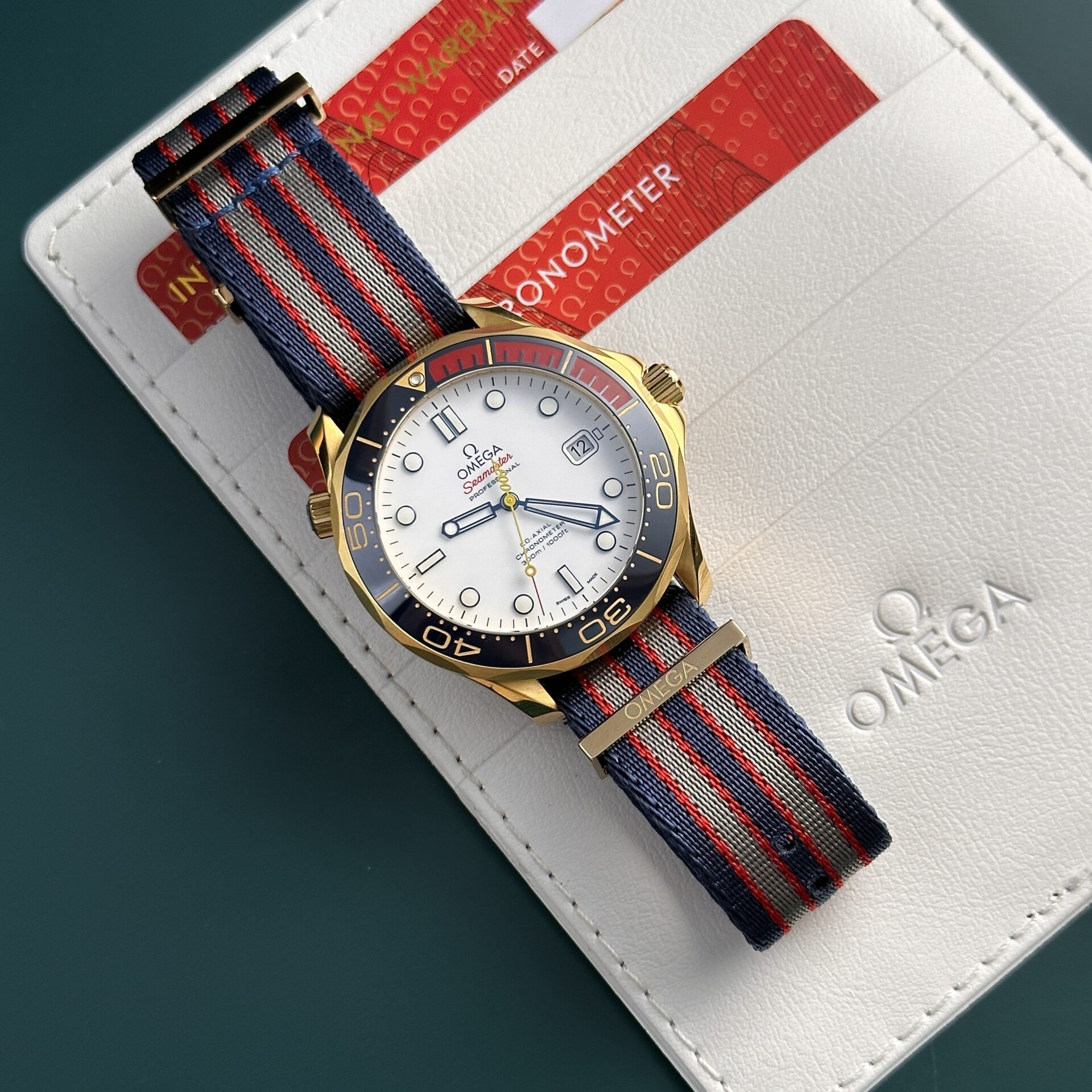 Omega Replica Watch Seamaster Diver 300M 007 Edition Nato Fabric Strap 42mm - Top club