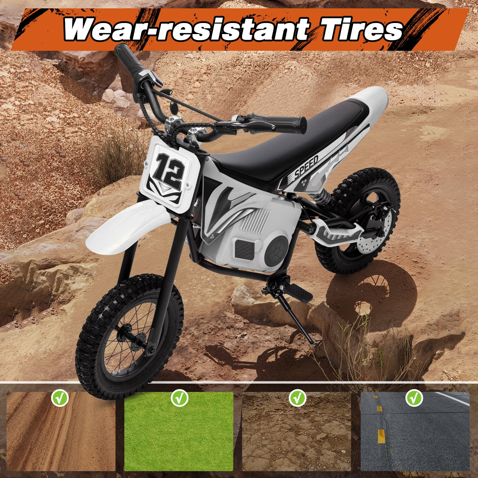 Kerry Yoo C11 36V Electric Dirt Bike for Kids 8-14, 350W Ride on Motorcycle, Electric Motorbike Teens,16 mph, High/Low Speeds-Red - Image 28