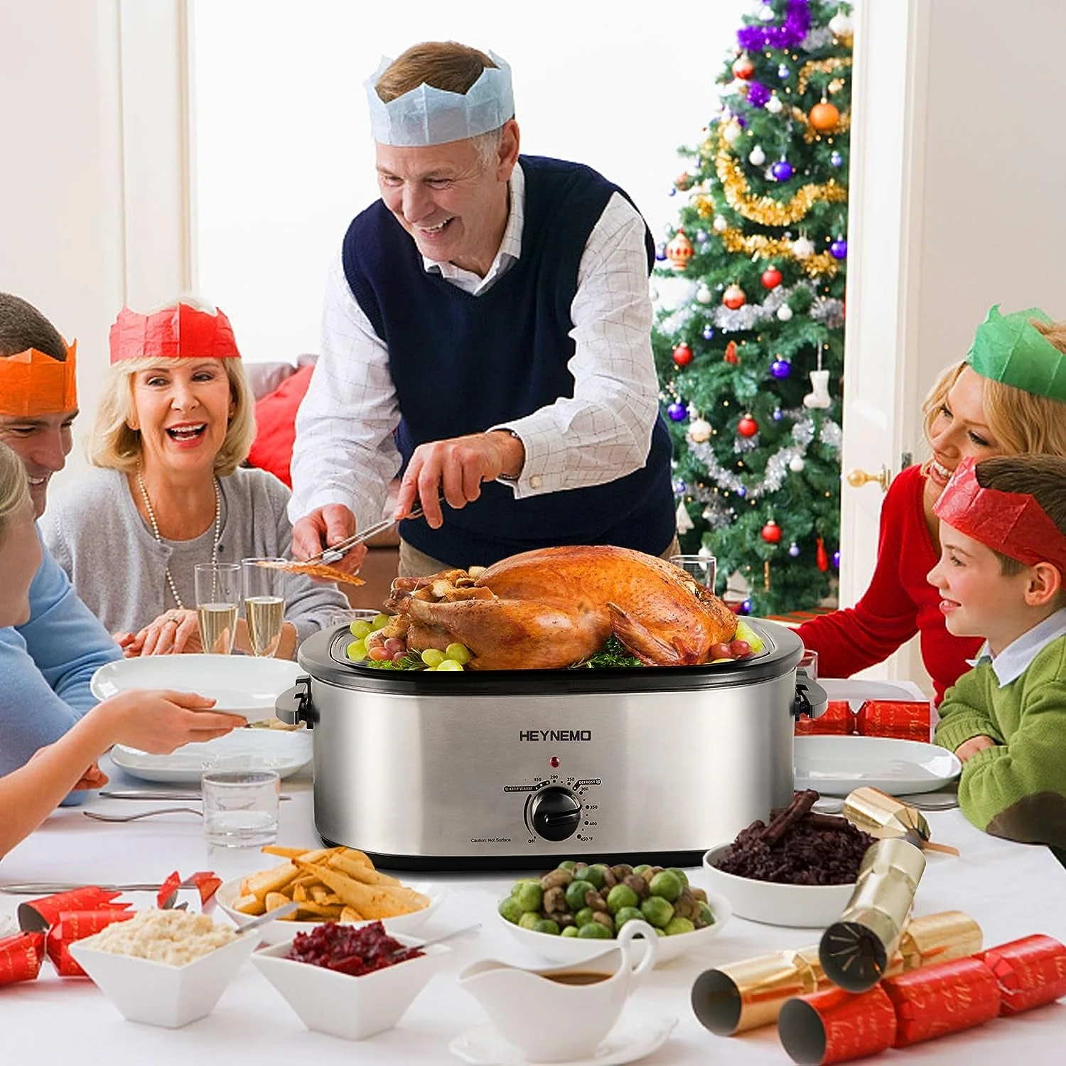 Superjoe 26QT Electric Roaster Oven, Stainless Steel, Self-Basting Lid Removable Insert Pot, Black - Image 29