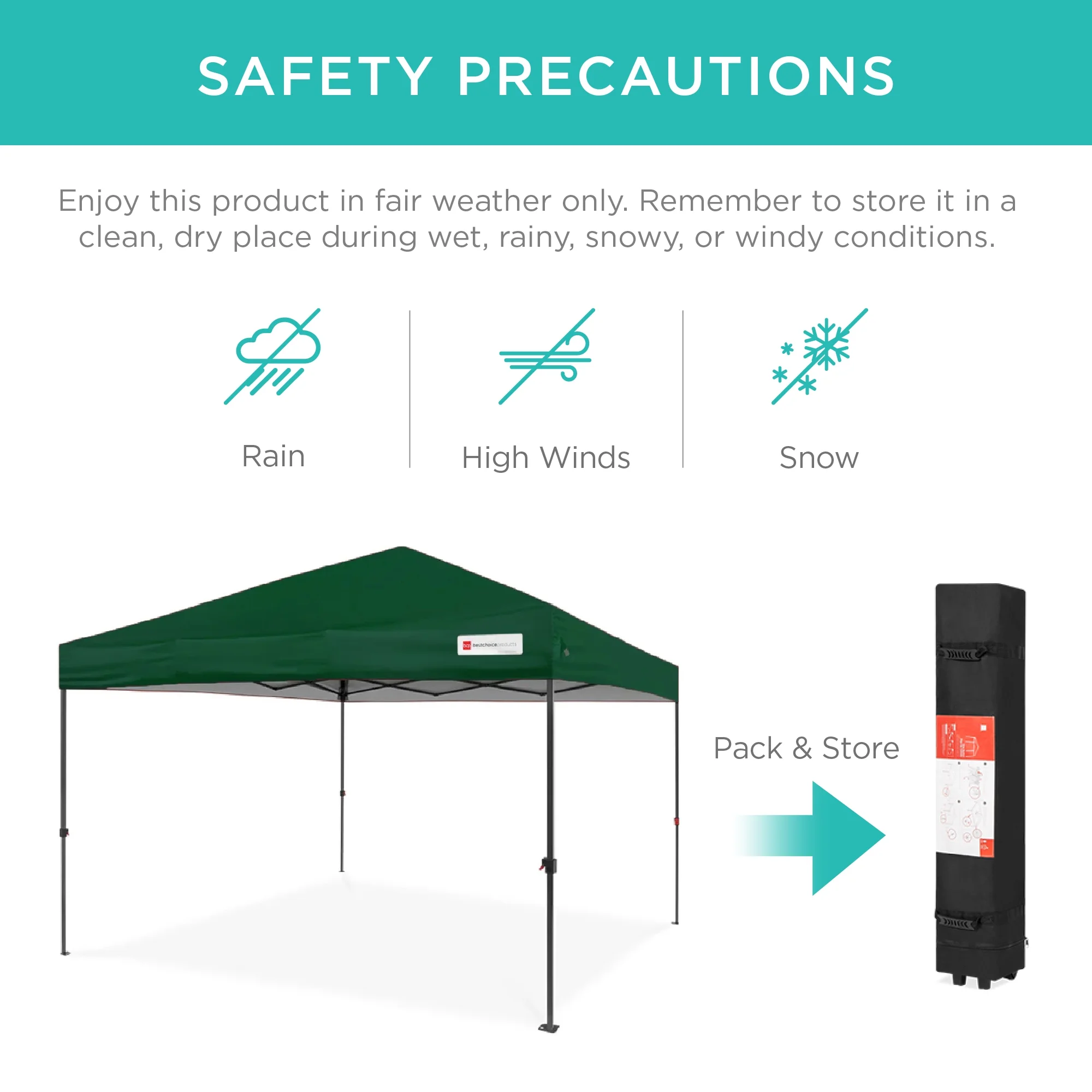 Best Choice Products 10x10ft Easy Setup Pop Up Canopy w/ 1-Button Setup, Wheeled Case, 4 Weight Bags - White - Image 177