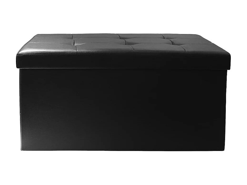 Banc Coffre Pliable Simili Cuir Noir Capitonné - RONNY