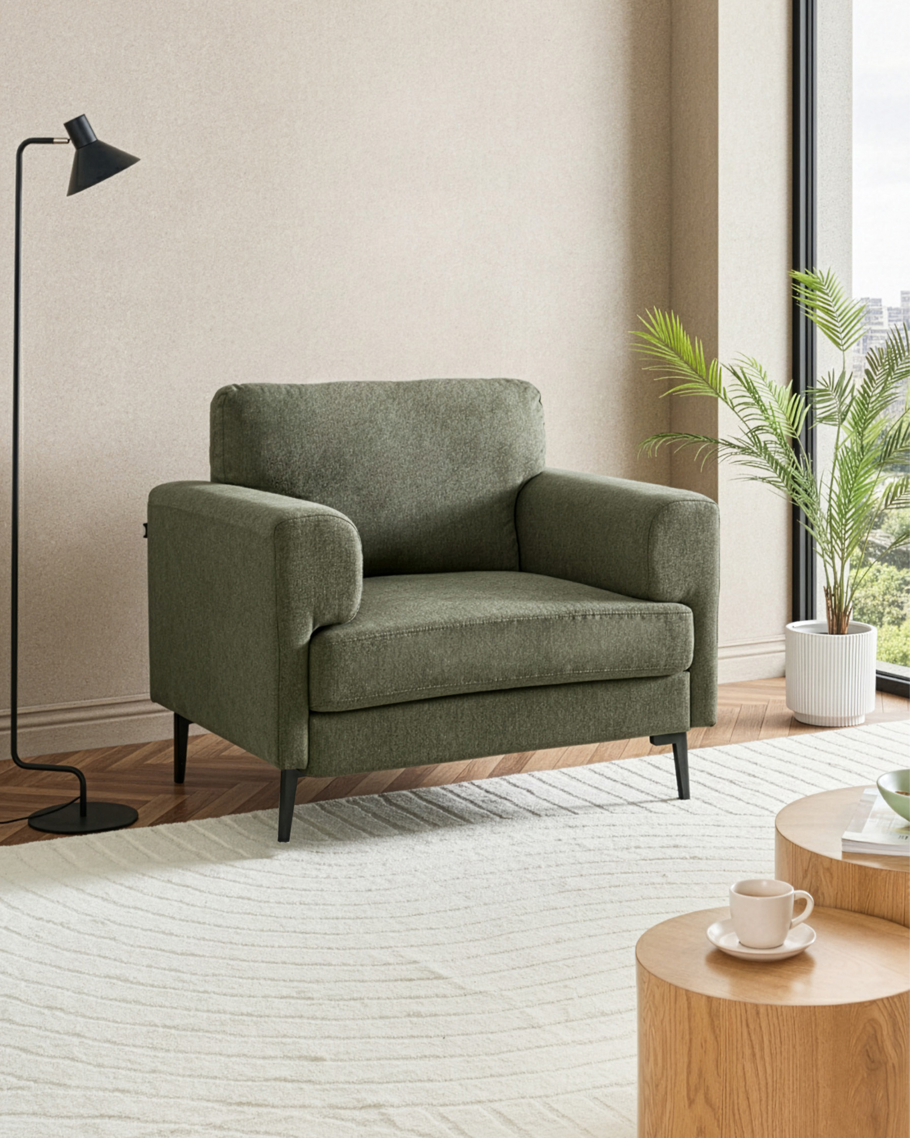 Armchair LOUSTO Fabric Green