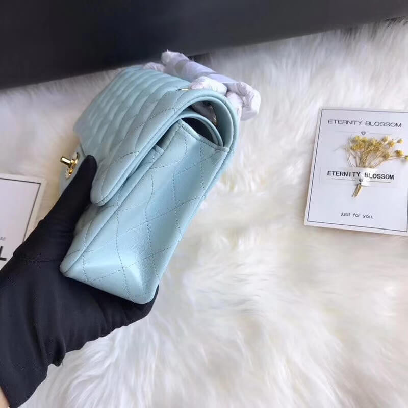 Replica Chanel 1112 Tiffany Blue Medium Size 2.55 Lambskin Leather Flap Bag1:1High-quality replica
