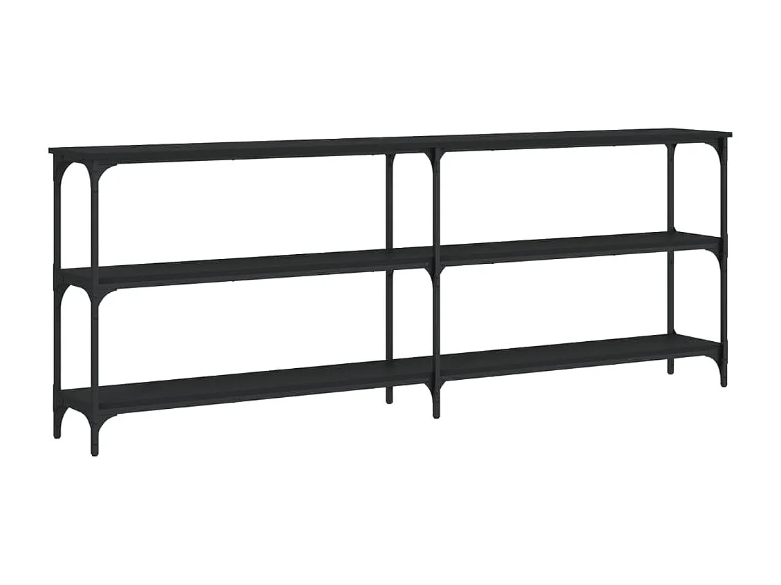 Table console noir 200x29x75 cm bois d'ingénierie