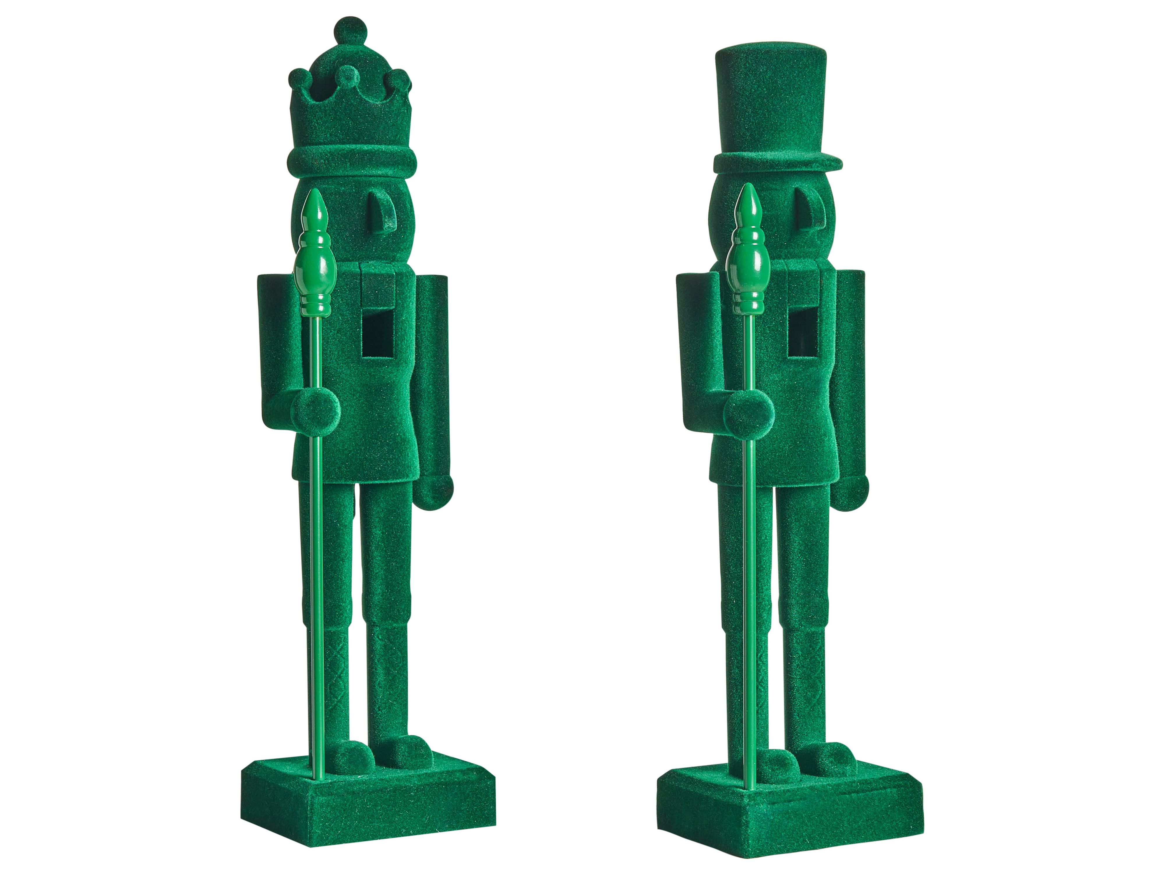 Set of 2 Figurines FLATEY Nutcracker 40 cm Green