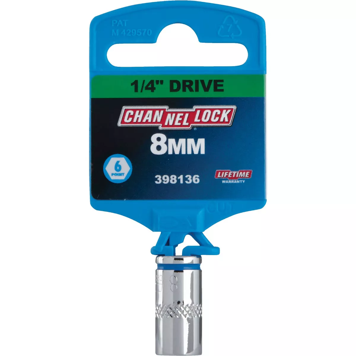 Channellock 1/4 In. Drive 8 mm 6-Point Shallow Metric Socket