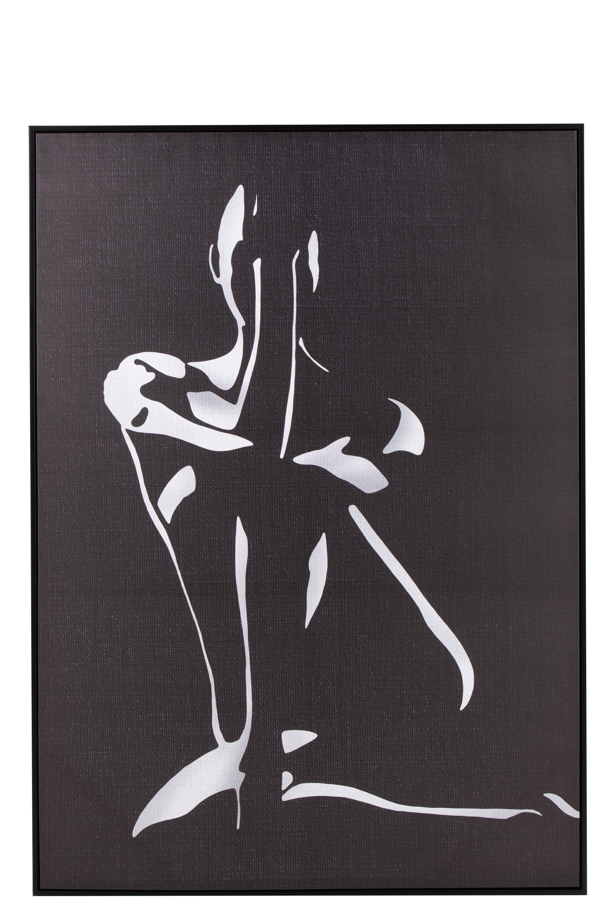 J-Line wanddecoratie Vrouw - canvas hout - wit zwart