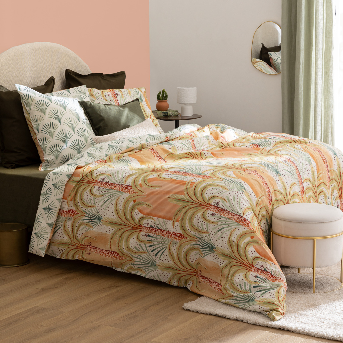 3-piece bed set "Janice" Percale cotton, Multicolor, 240x220 cm