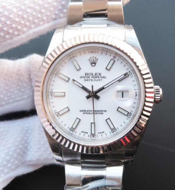 Replica Rolex DateJust II SS Fluted Bezel White Dial SS Bracelet A3136 - Elite Watch Atelier