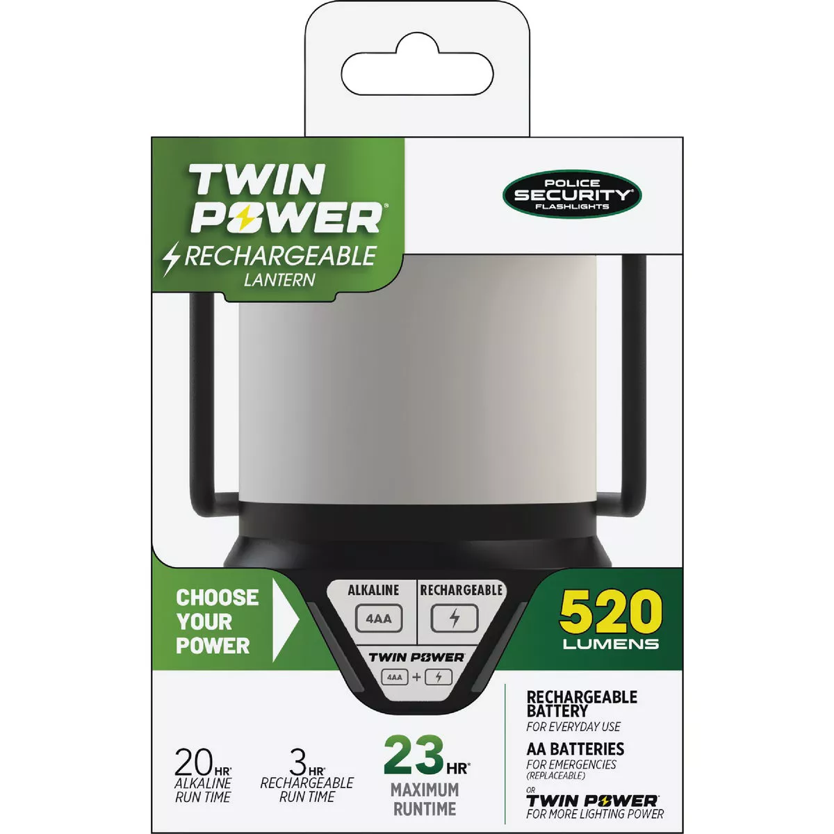 Police Security Twin Power LED Lantern