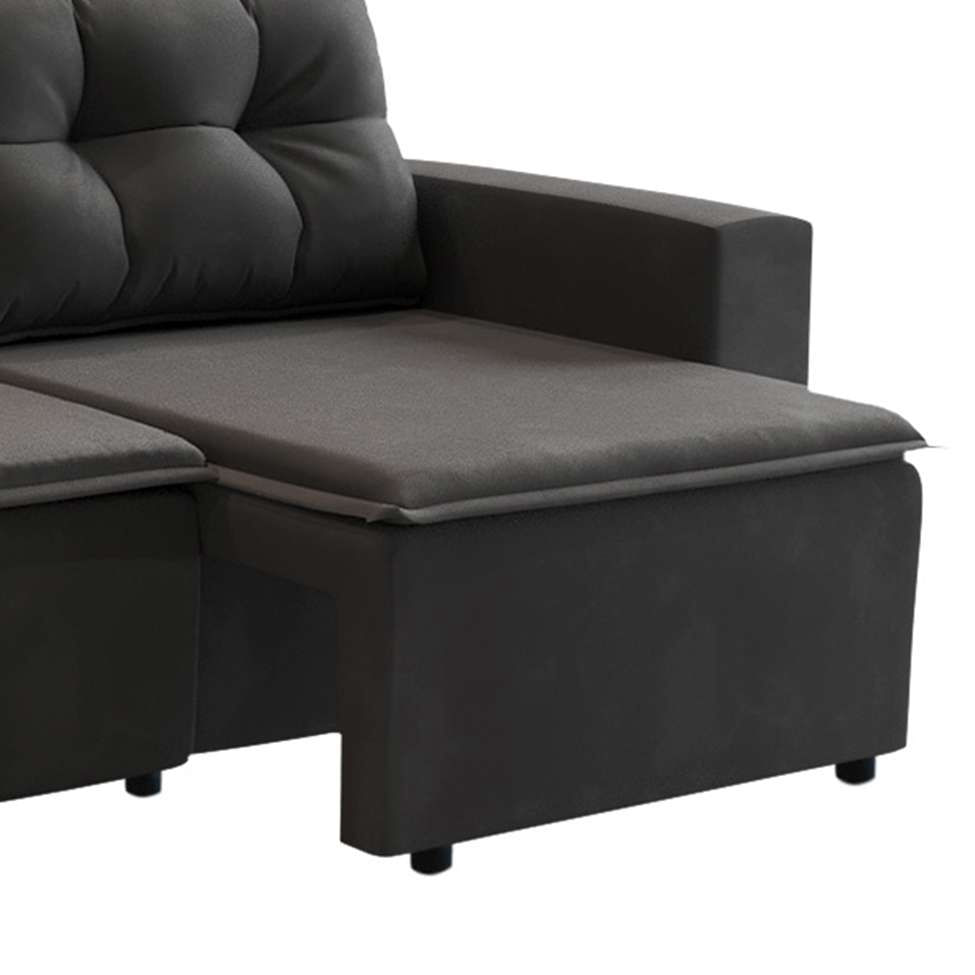 Sofá 3 Lugares Retrátil Amsterdã ii Suede Preto 210 cm em Promoção | Ofertas na Americanas