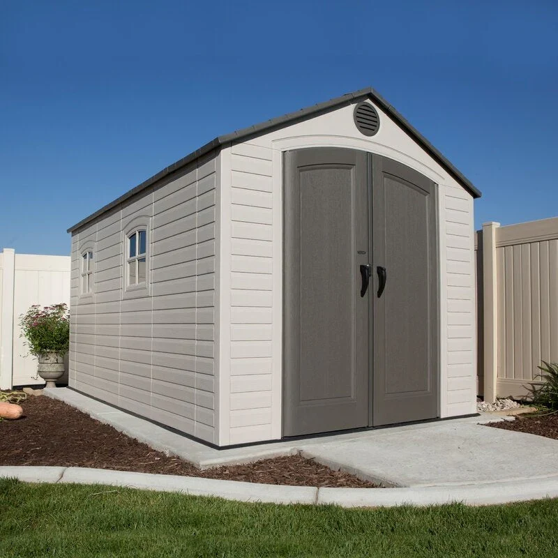 Plastic Storage Shed, 8 ft. W x 12.5 ft. D, Desert Tan And Dark Brown - Image 26 Plastic Storage Shed, 8 ft. W x 12.5 ft. D, Desert Tan And Dark Brown - Image 26