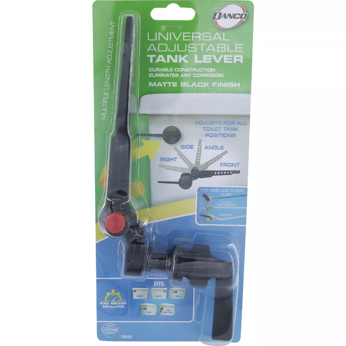 Danco Universal Adjustable Matte Black Tank Lever