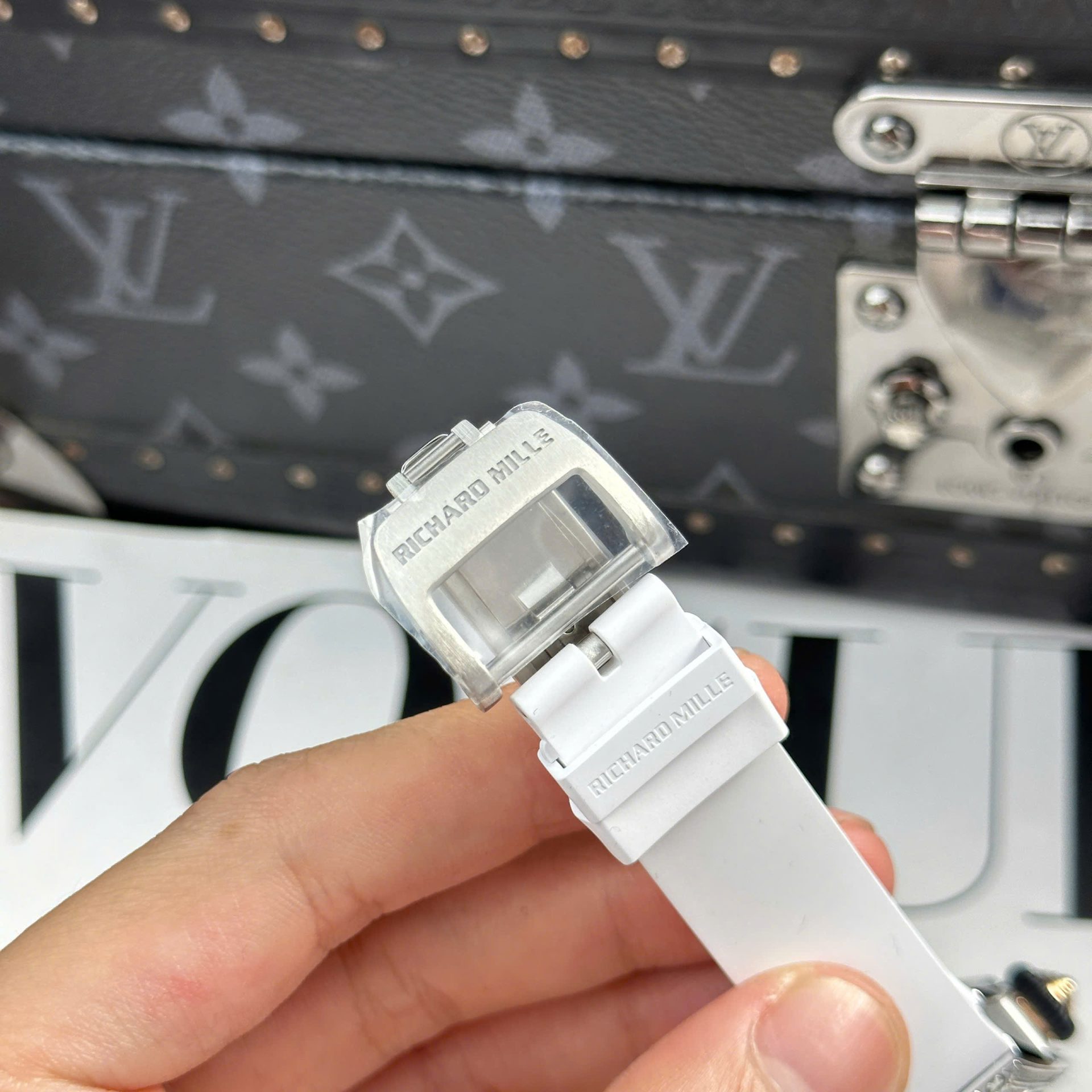 Richard Mille RM07-01 Best Replica Watches Diamonds White Rubber Strap ZF Factory 36mm - Top club