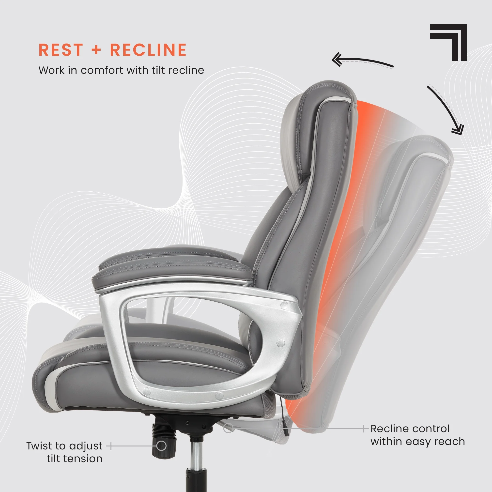 Sharper Image S-120 Massage and Heat Office Chair, Gray/White