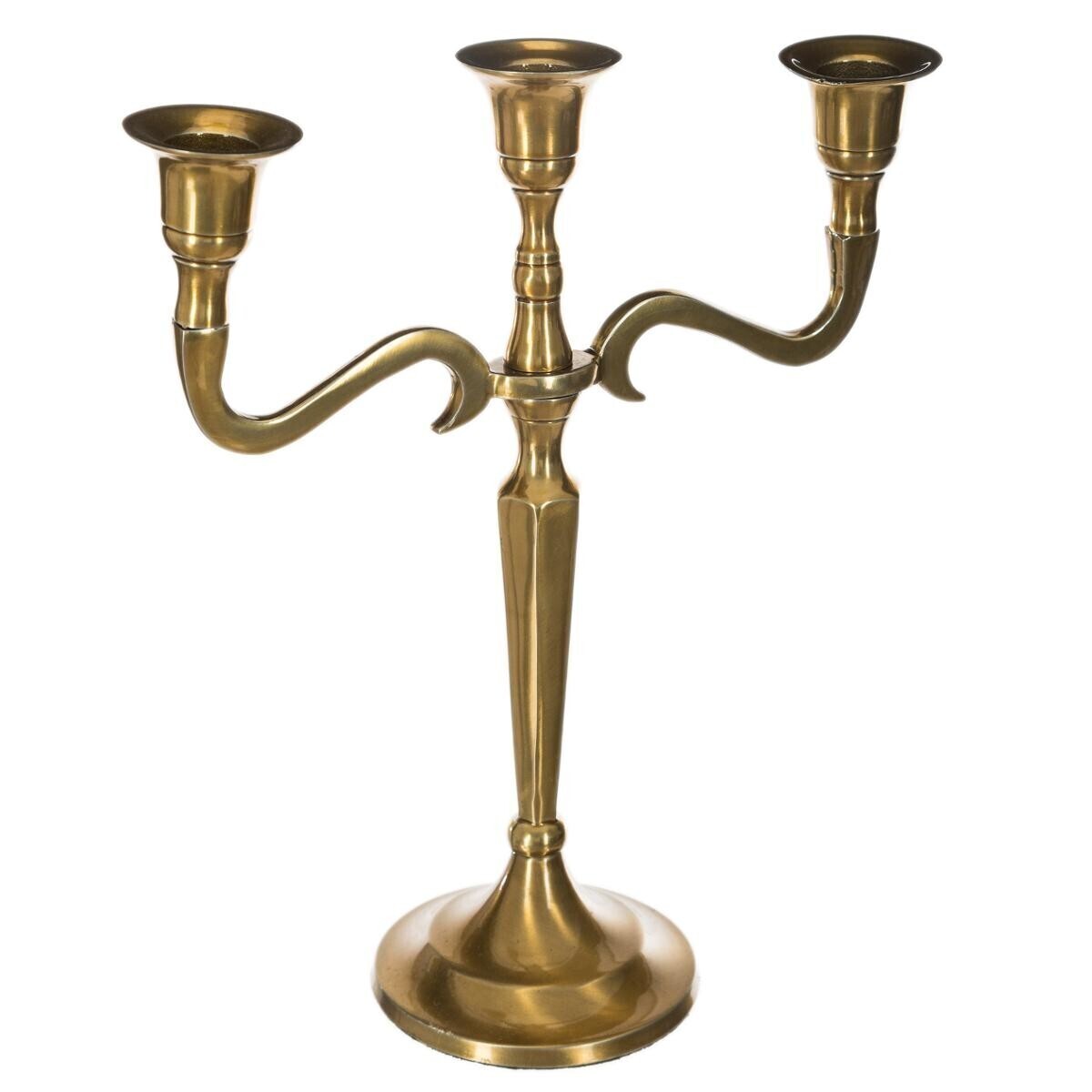 Candlestick, metal Gilt, H.27 cm