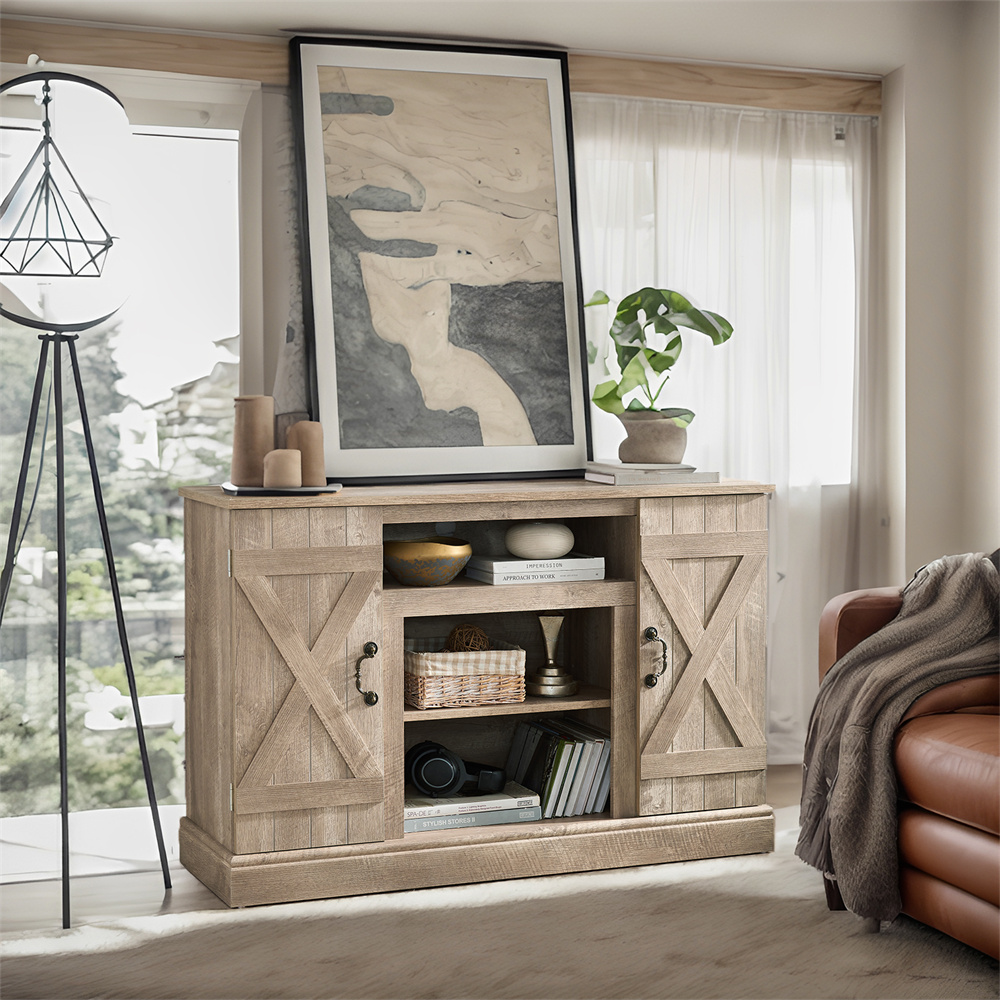Cfowner Farmhouse TV Stand for TV Up to 50