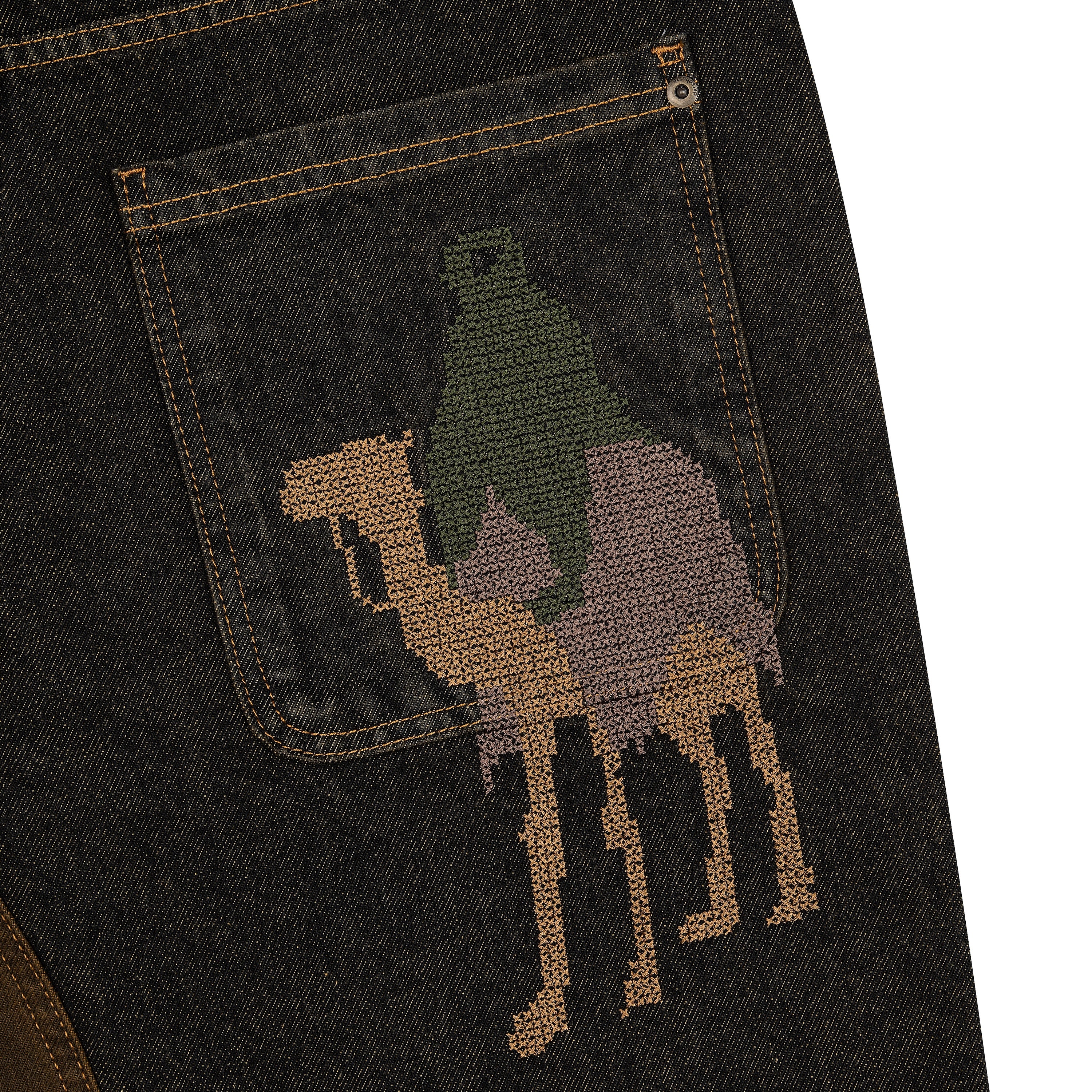 "aziza" black tinted Denim