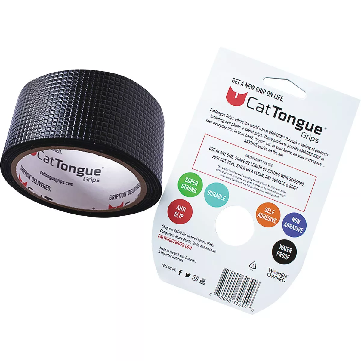 CatTongue Grips Gription 10 Ft. Black Non-Abrasive Anti-Slip Roll
