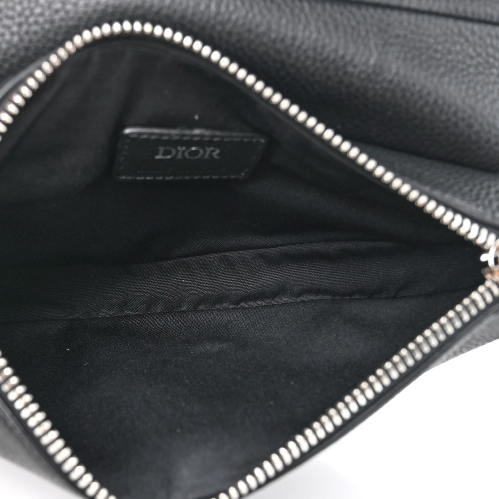 Black Grained Leather Dior Saddle Bag – Mirror Quality Replica1:1High-quality replica