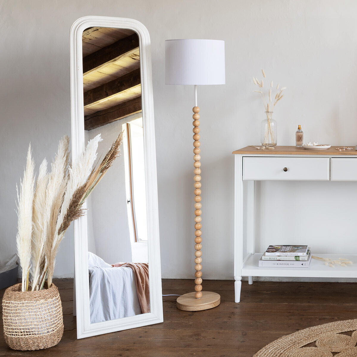 Mirror "Adele" White, H.160 cm