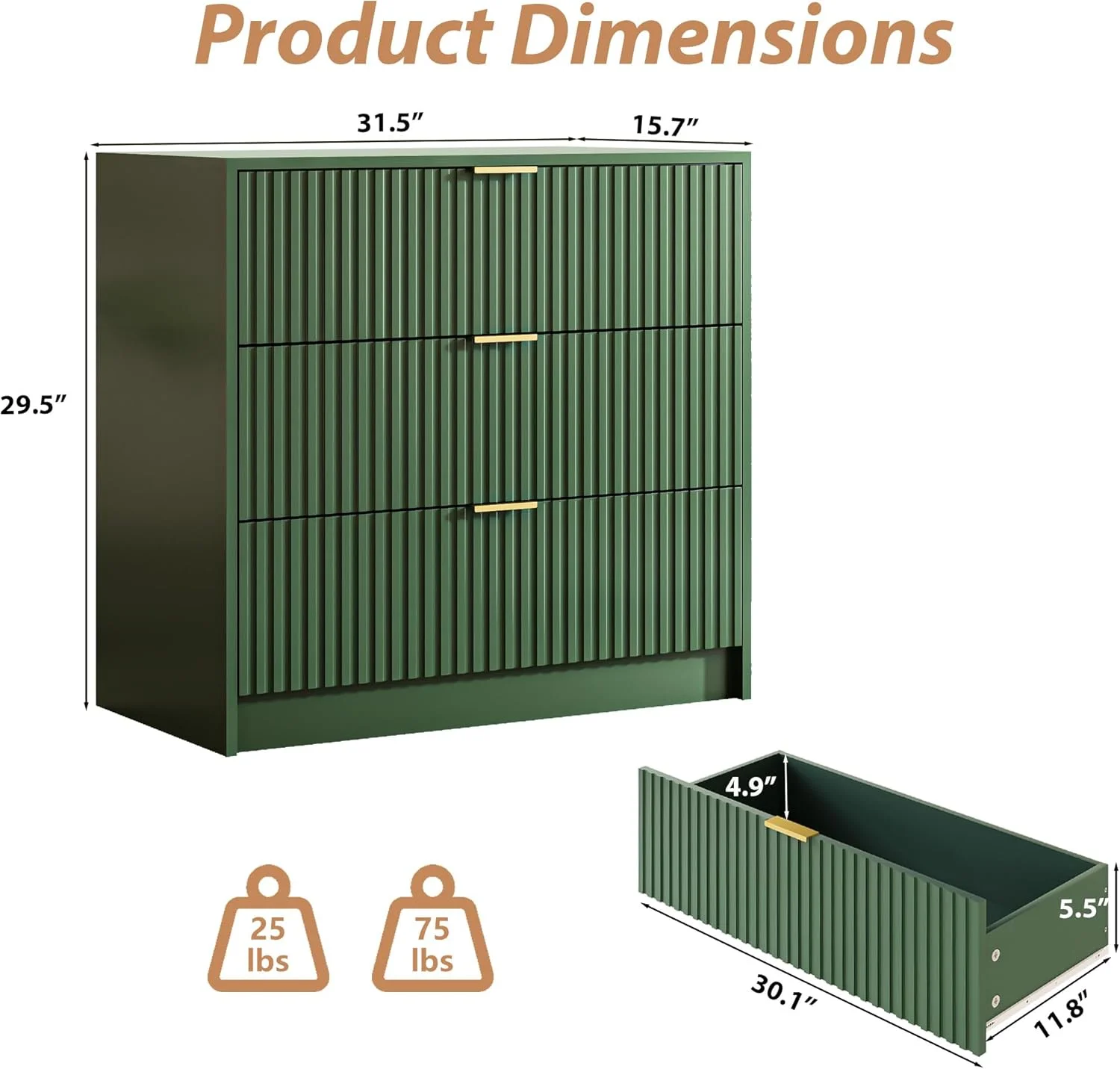 Furniway Black Dresser for Bedroom, 8 Drawer Double Dresser, Modern Chest of Drawers for Bedroom, Living Room, Entryway and Closet, 55" L x 15.7" D x 37.4" H - Image 13