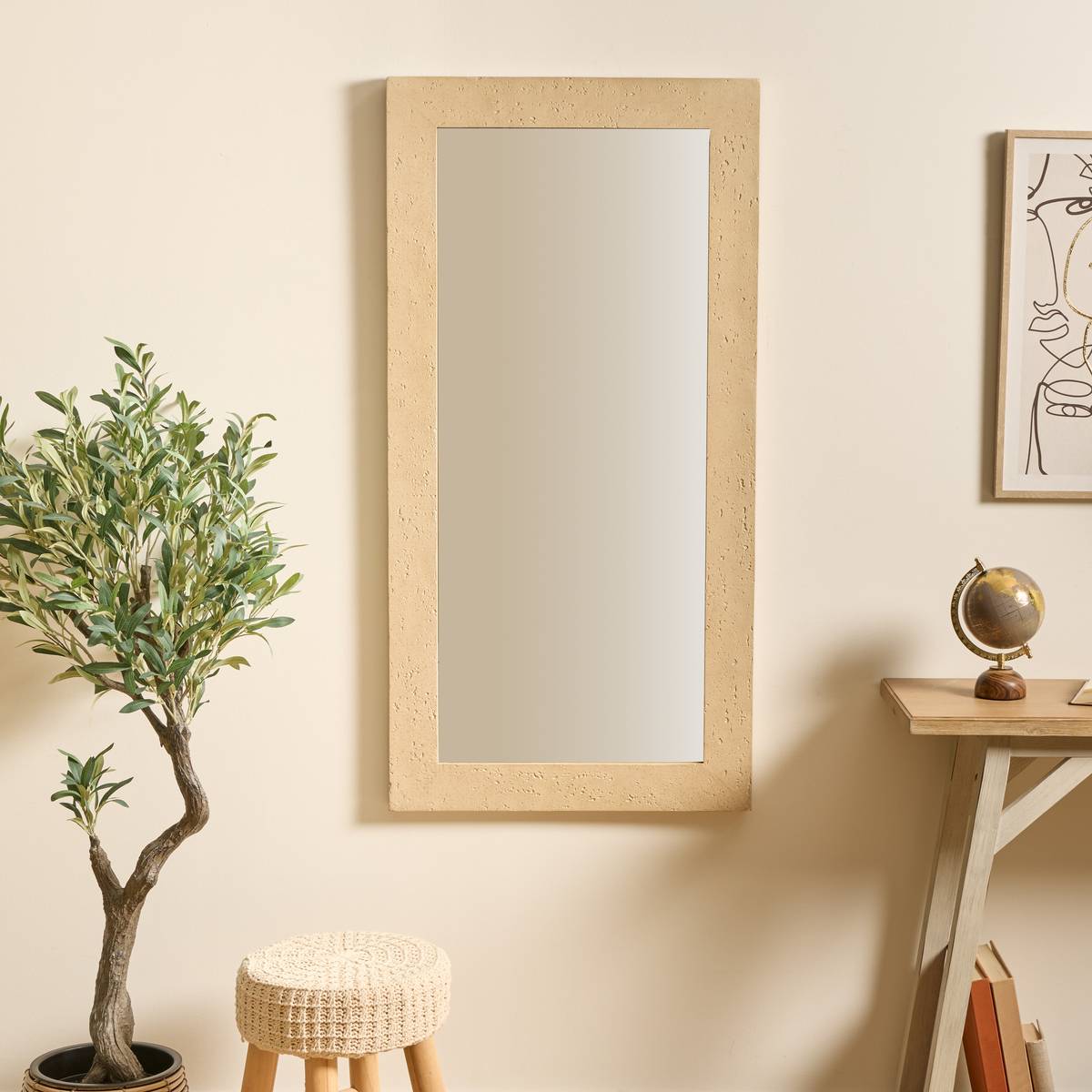 Mirror "Anaya" Beige, 120x60 cm