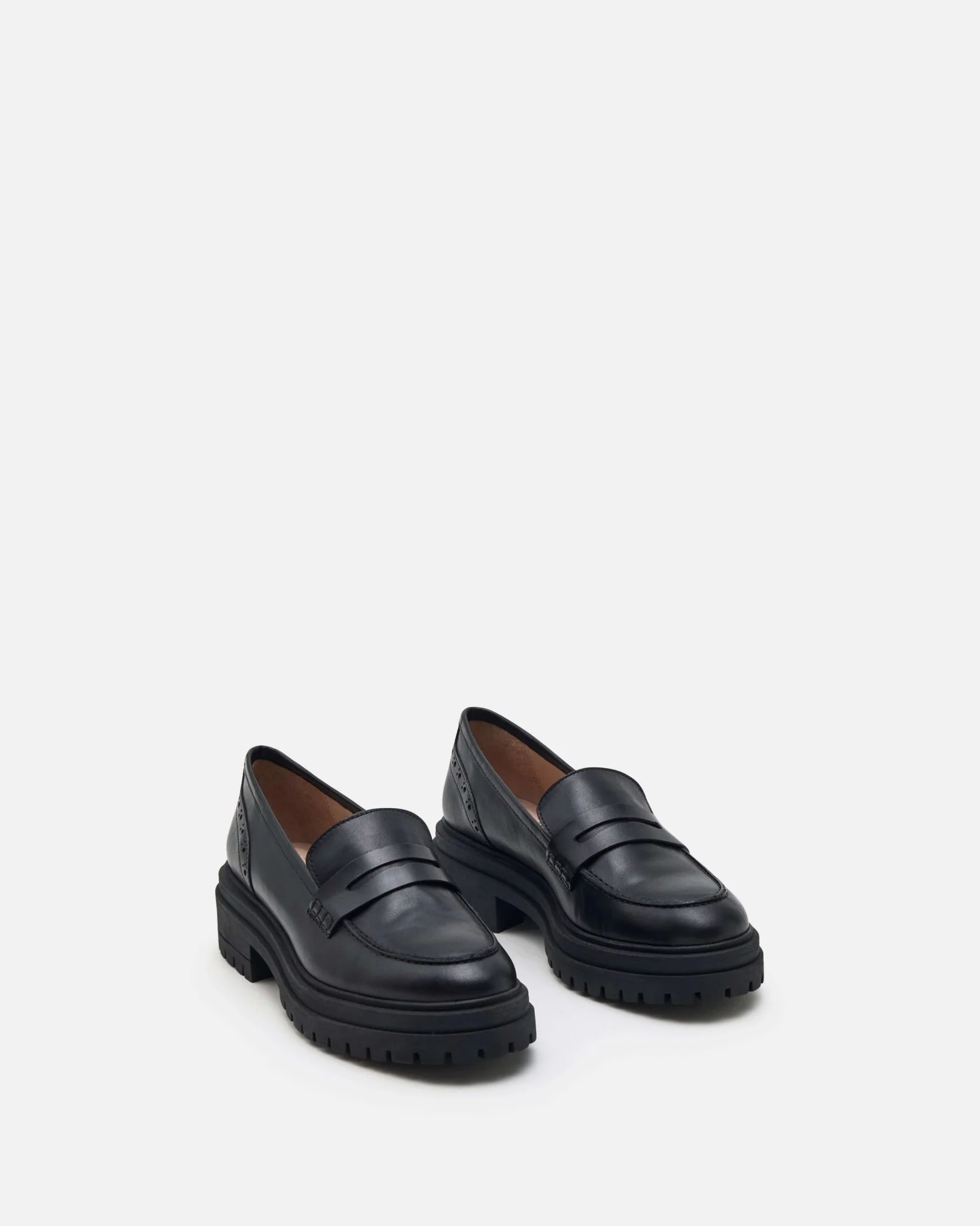 MOCASSINS MASHA - En cuir à plateformes noir