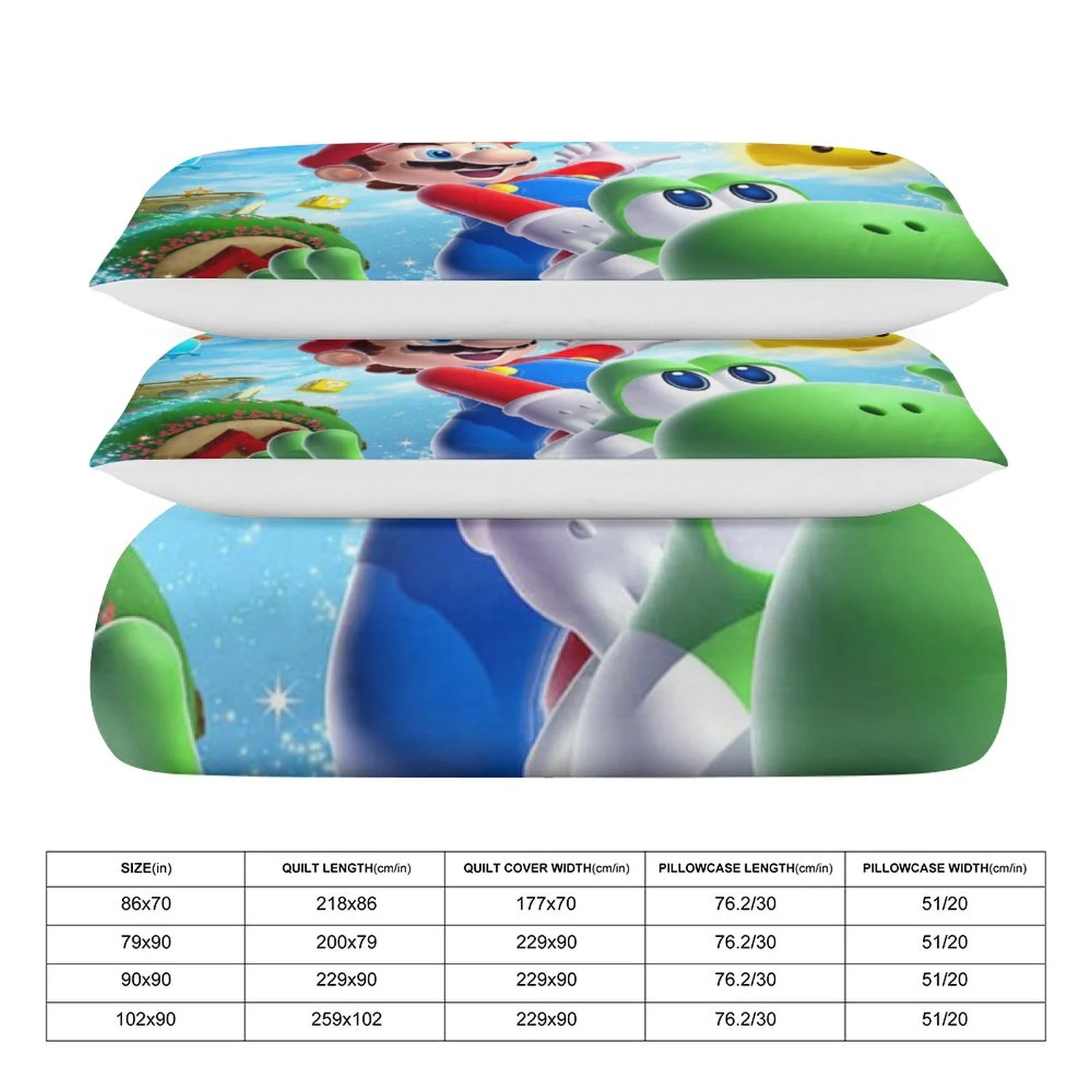 Super Mario Galaxy 3 Piece Bedding Sets Decor Comforter Sets With One Duvet Cover Two Pillow Shams