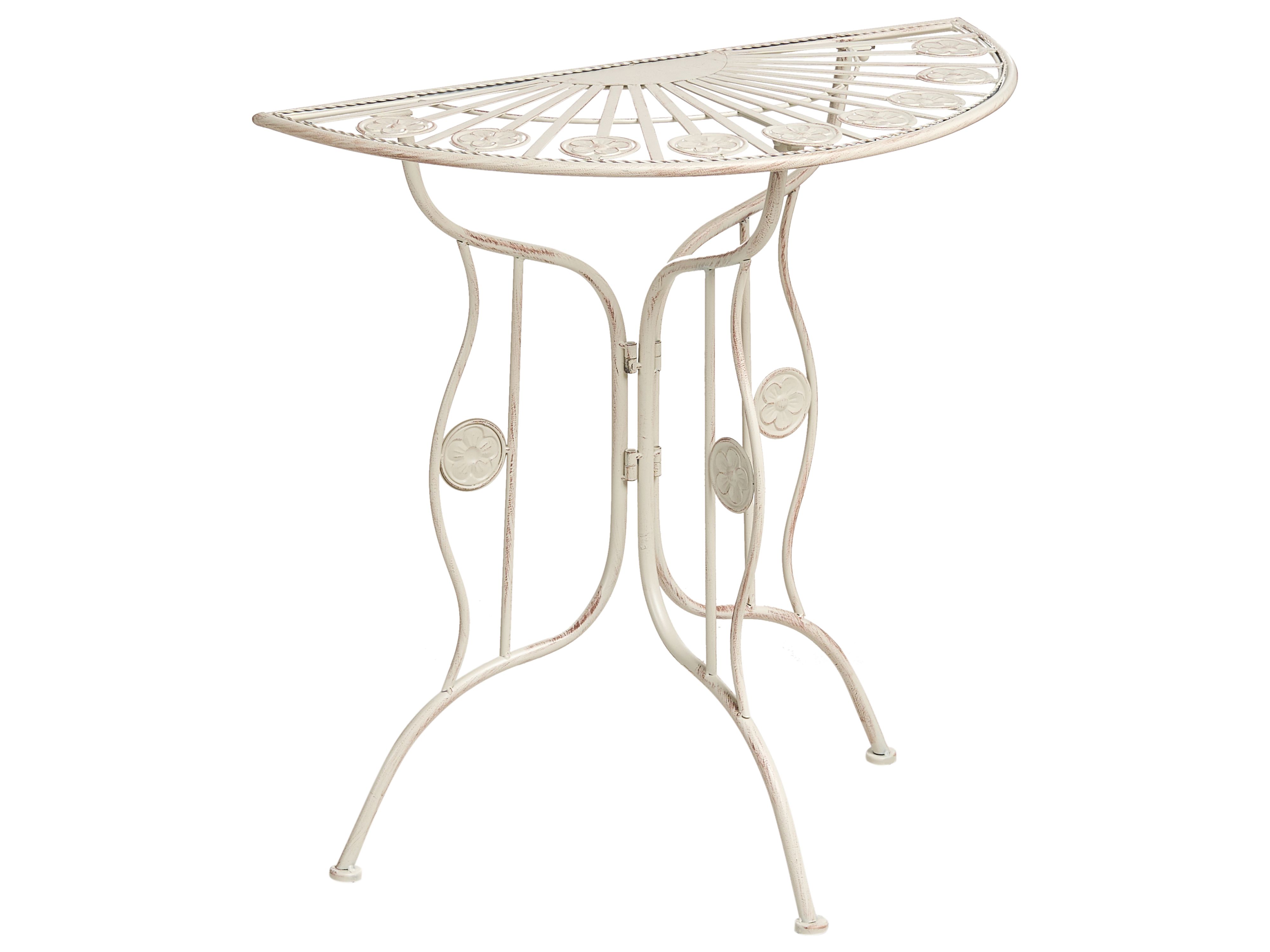 Bistro Table COGGIA 80 cm 37 cm Metal Light Beige