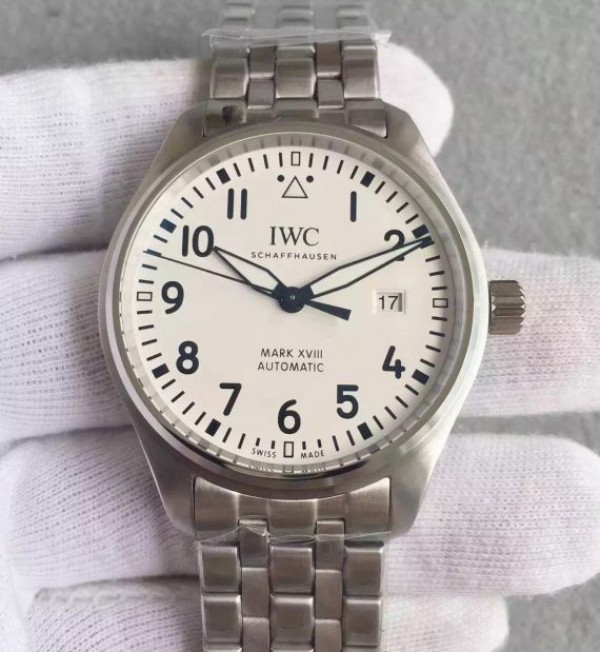Replica IWC MKF Mark XVIII IW3270 White Dial SS Bracelet A2892 - Top club
