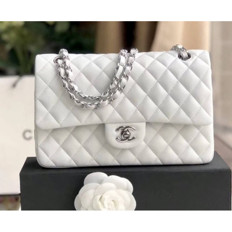 Replica Chanel 1112 White Medium Size 2.55 Lambskin Leather Flap Bag1:1High-quality replica