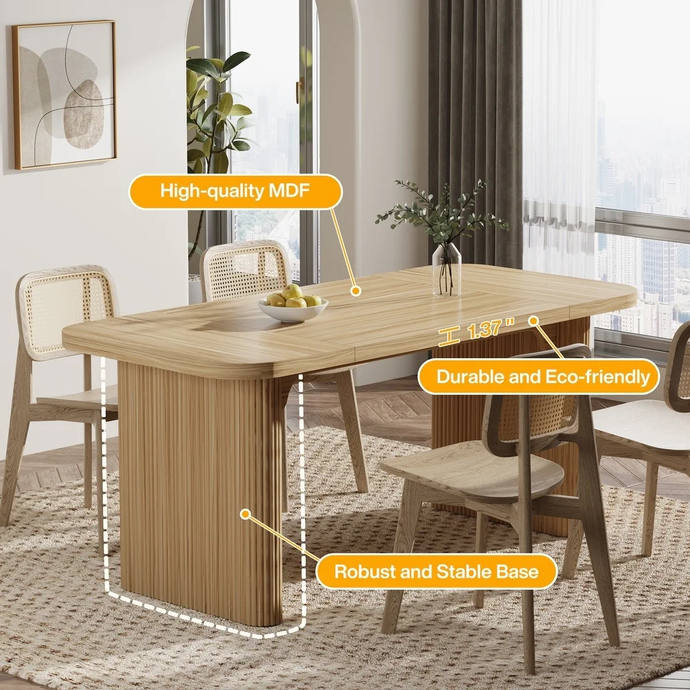 Tribesigns 63'' Computer Desk, Simple Rectangular Writing Table for Home Office Study Room Bedroom - Image 4