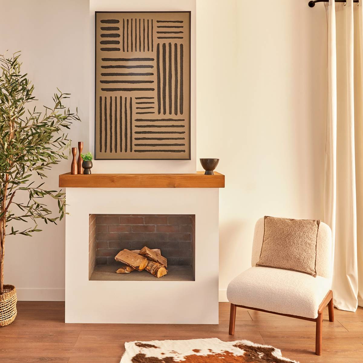 Framed painting "Roshan" Green, 116x75 cm