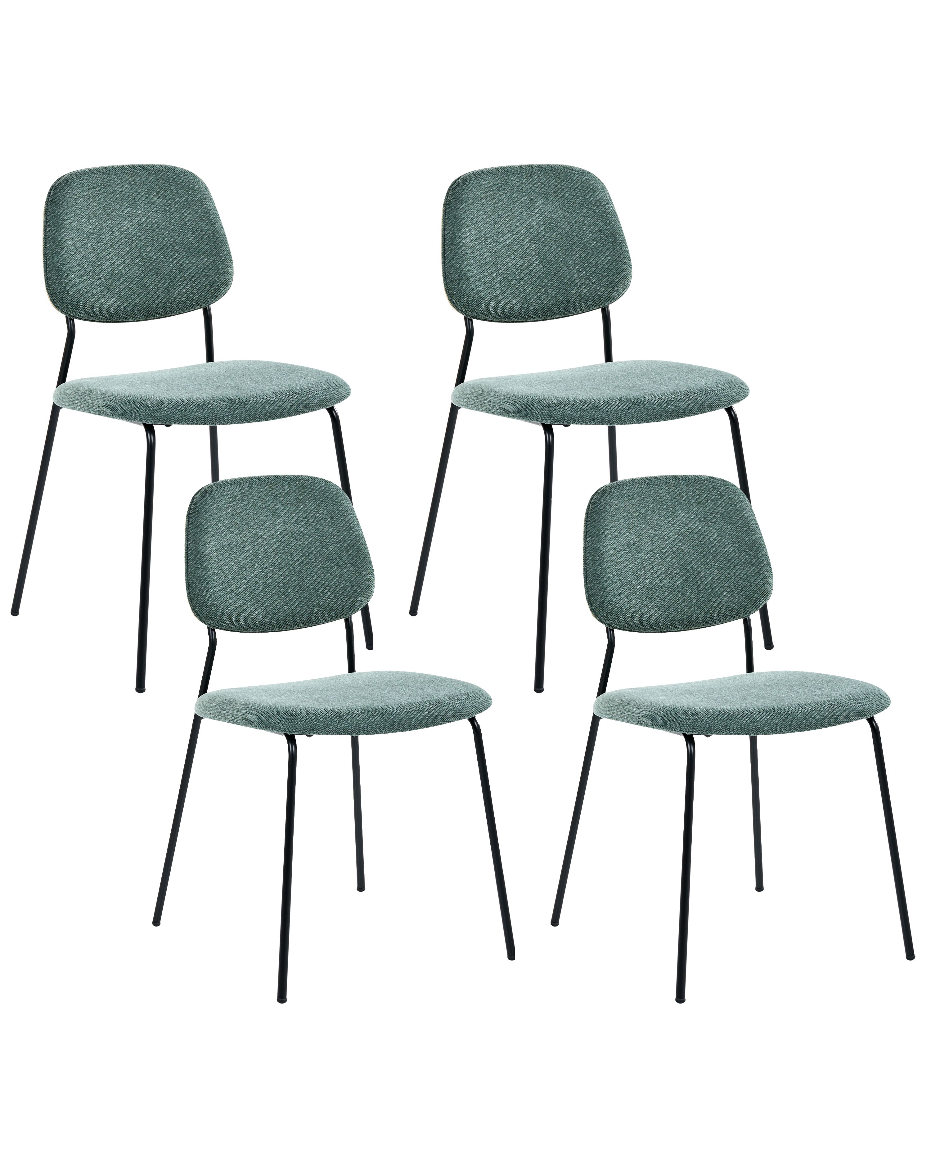 Set of 4 Dining Chairs RILEY Fabric Green