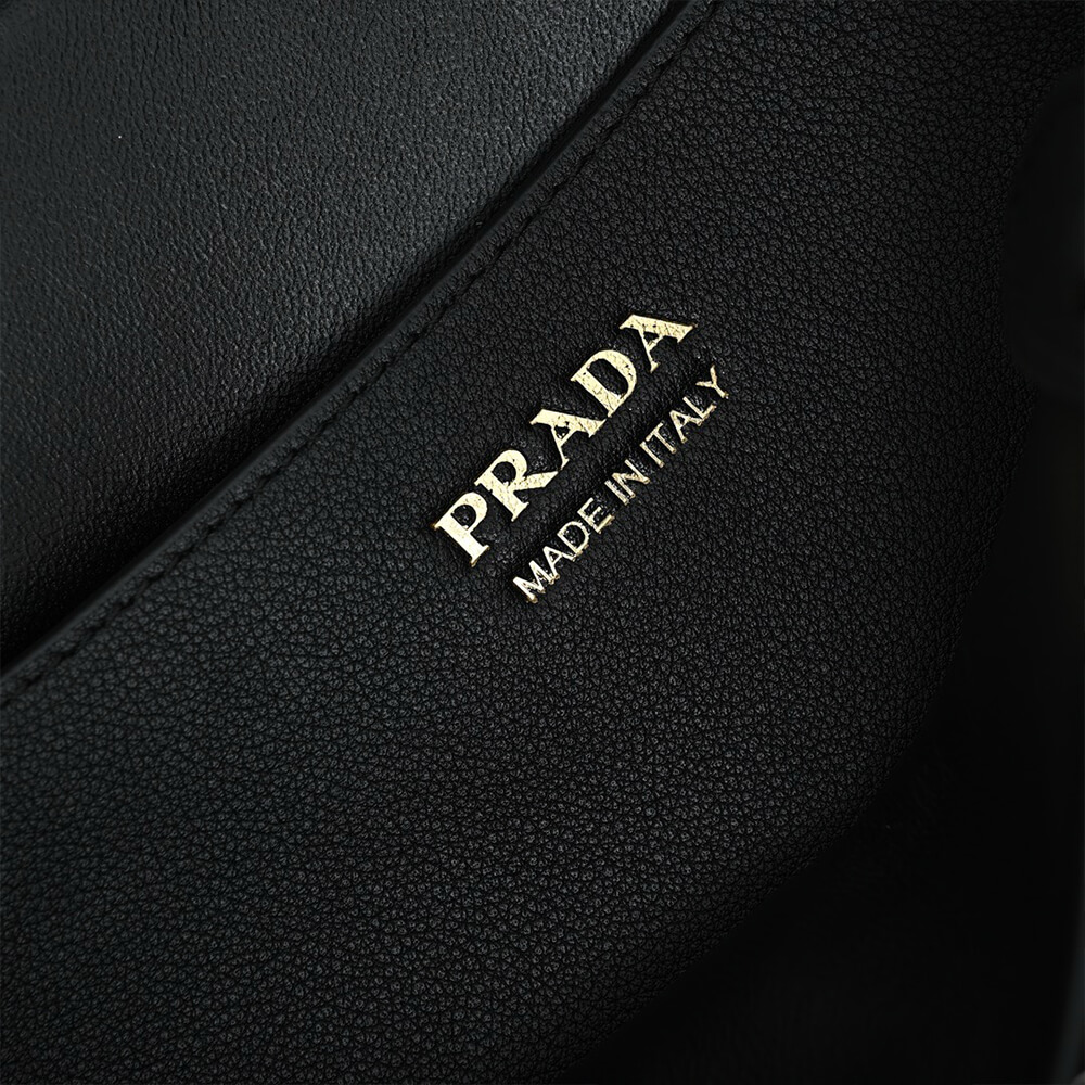 Prada Buckle medium leather handbag with double belt(high-end grade)1:1High-quality replica