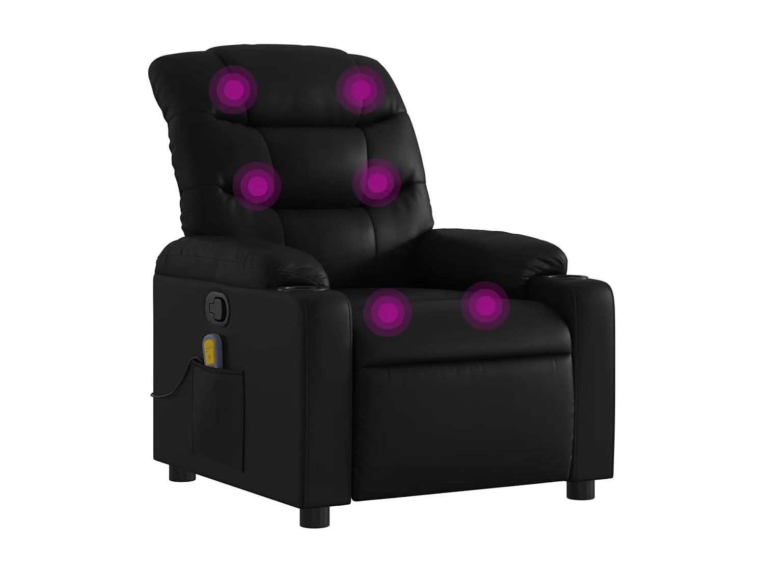 Fauteuil inclinable-Chaise de relax-Fauteuil de Massage noir similicuir SHL4428